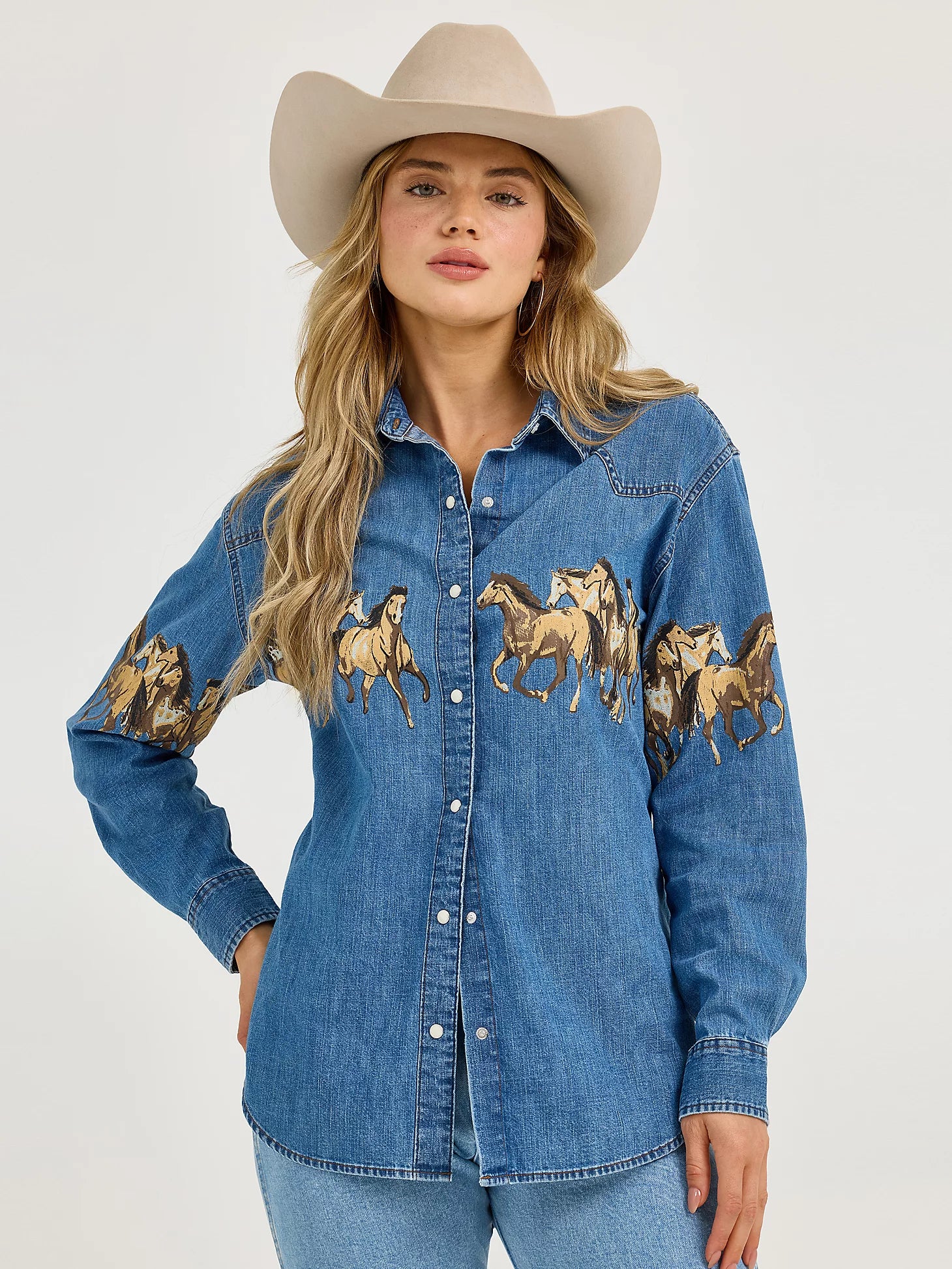 Wrangler Retro® Punchy Stampede Top - Mid Denim