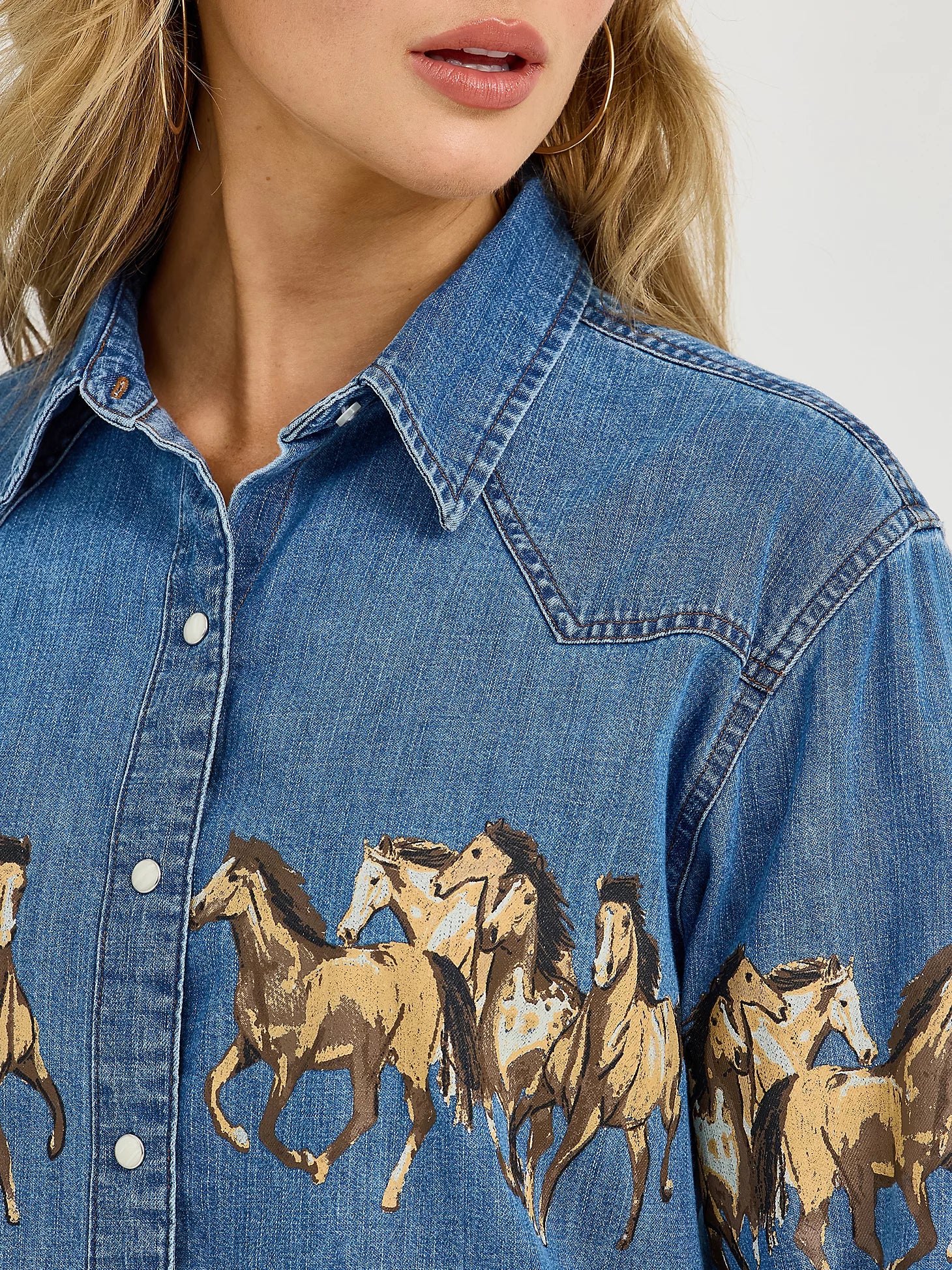Wrangler Retro® Punchy Stampede Top - Mid Denim