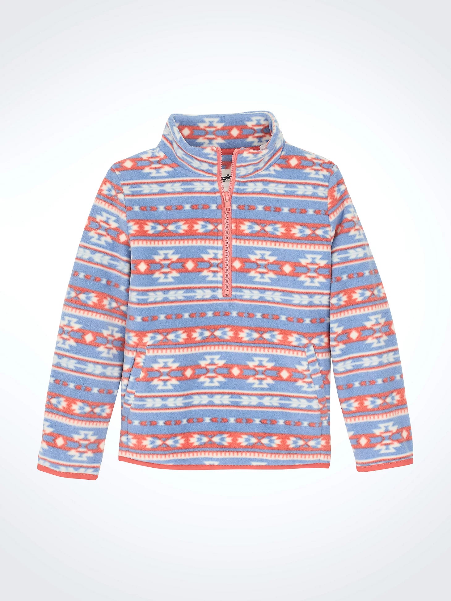 Girls Sherpa Zip Pullover - Peri Blue