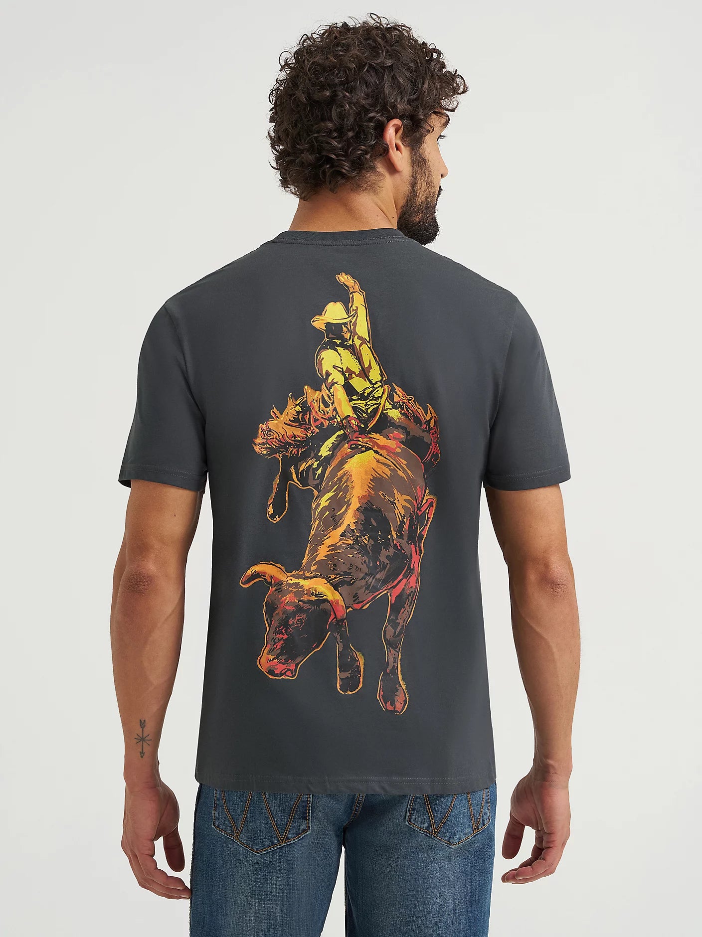 Men's Wrangler Bucking Cowboy Back Graphic T-Shirt