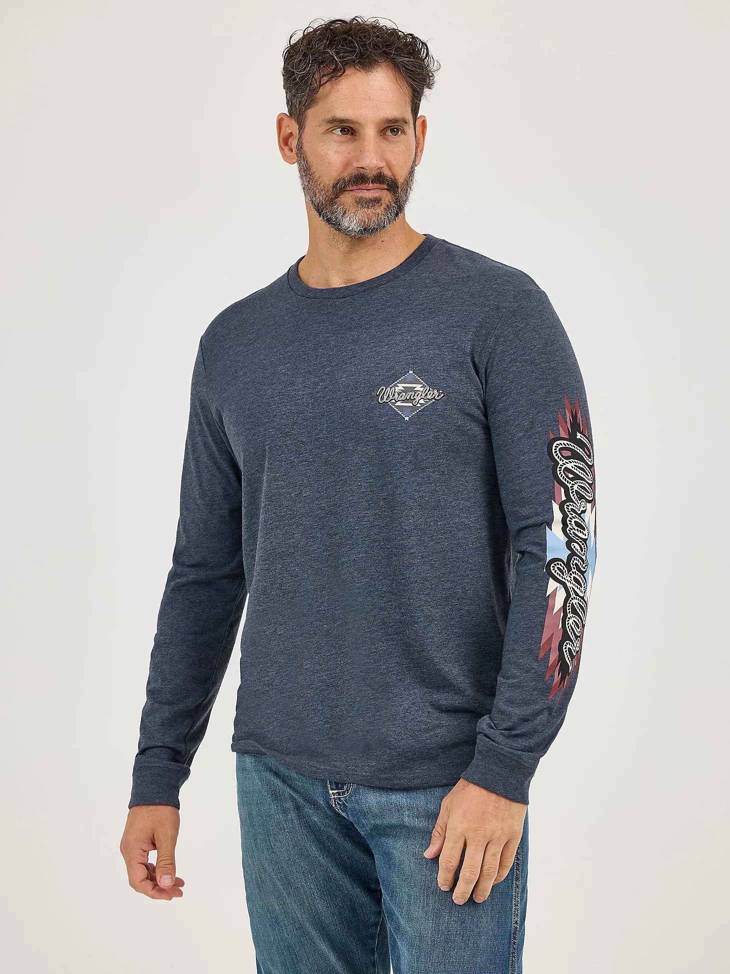 Wrangler® Long Sleeve T-Shirt - Regular Fit - Dark Navy