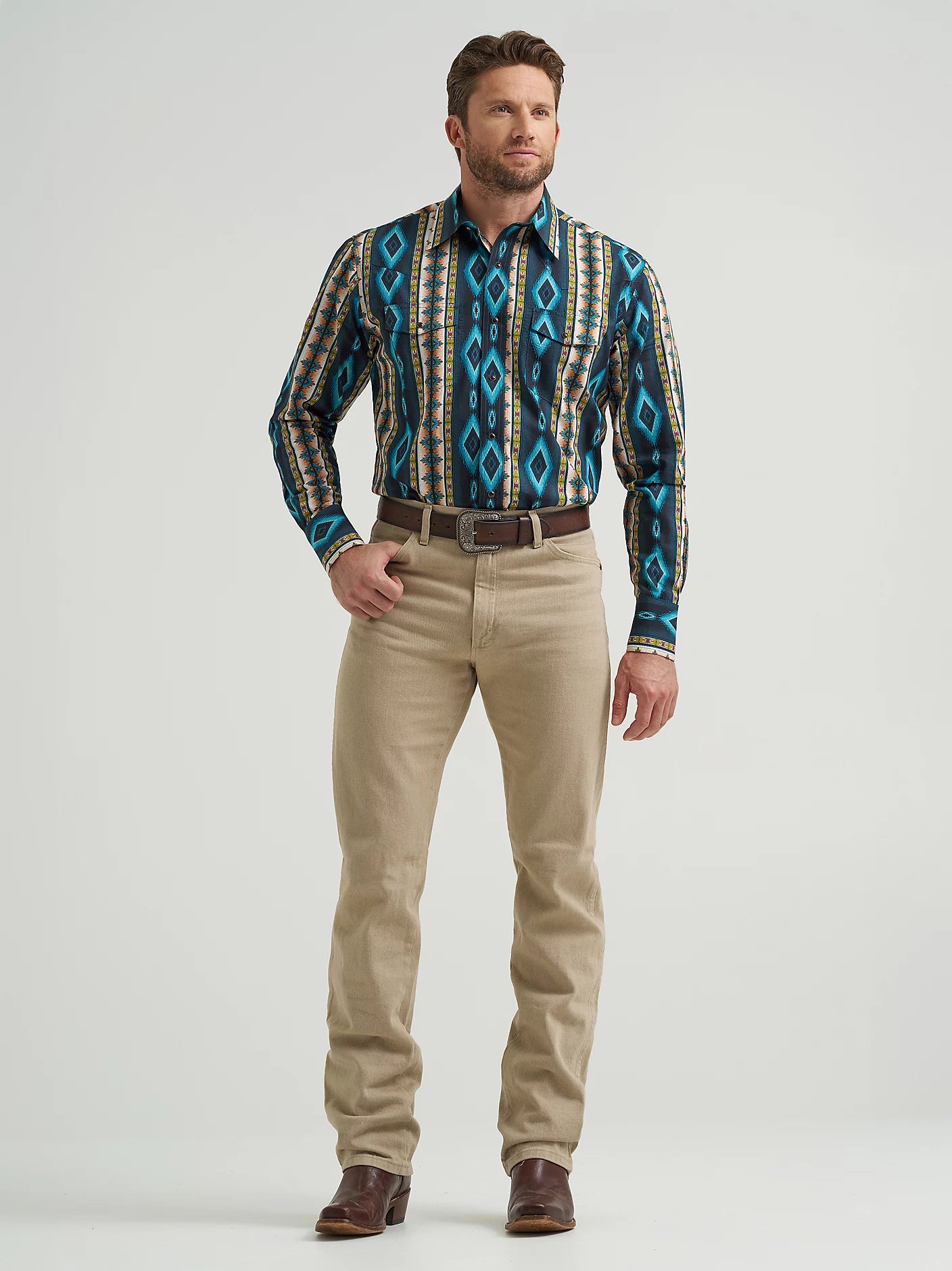 Men's Checotah® Long Sleeve Western Snap Printed Shirt
