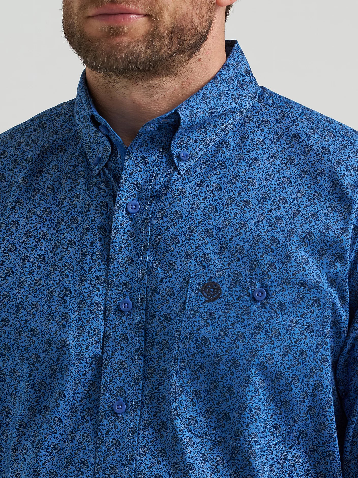 Wrangler® George Strait™ Long Sleeve Button Down One Pocket Shirt