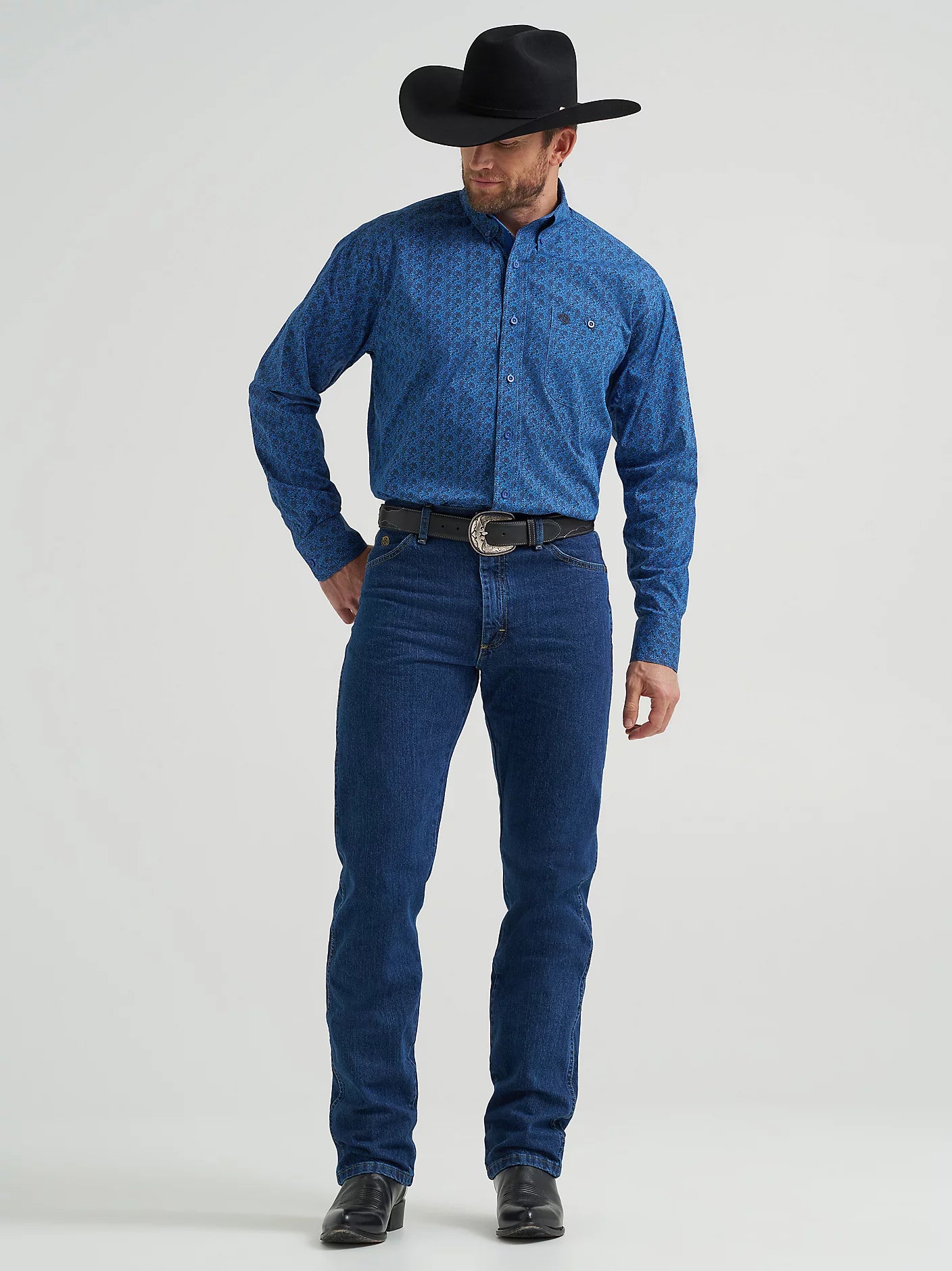 Wrangler® George Strait™ Long Sleeve Button Down One Pocket Shirt