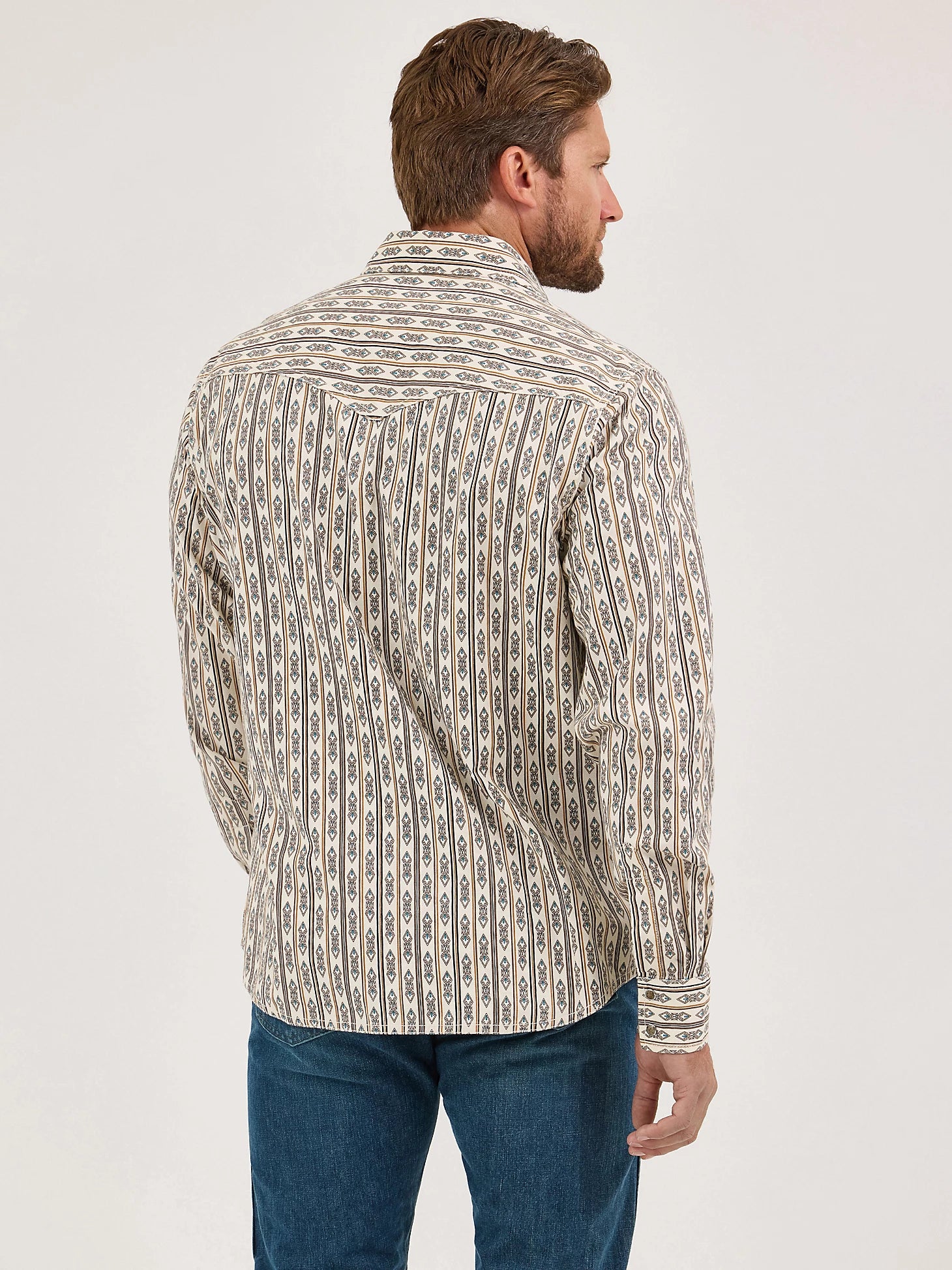 Wrangler Retro® Long Sleeve Shirt - Modern Fit - Ecru Stripe