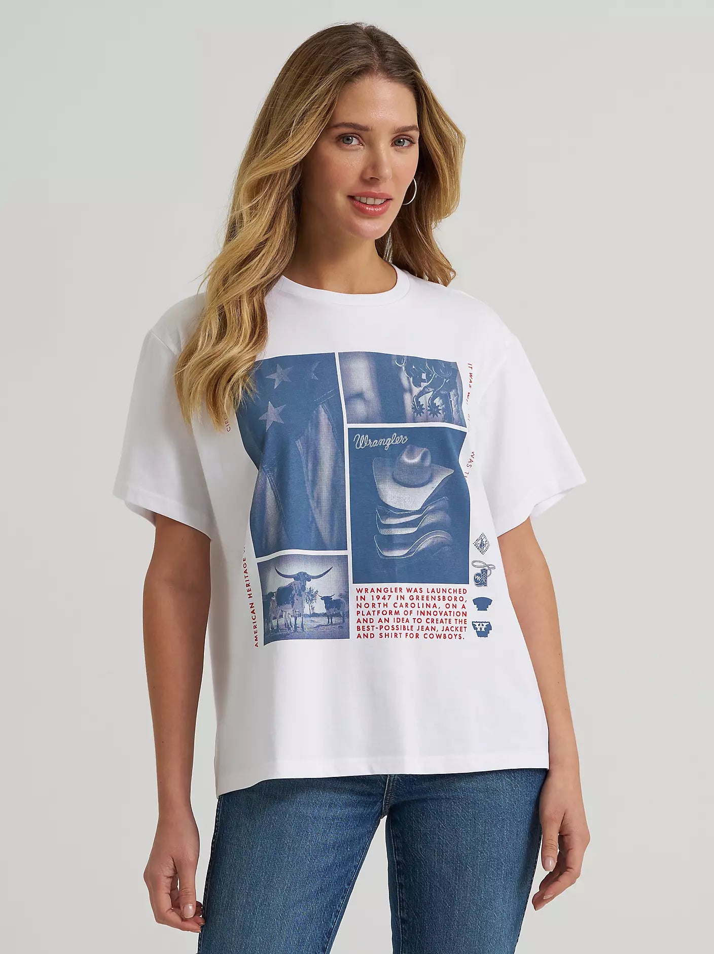 T-shirt graphique petite amie collage Western