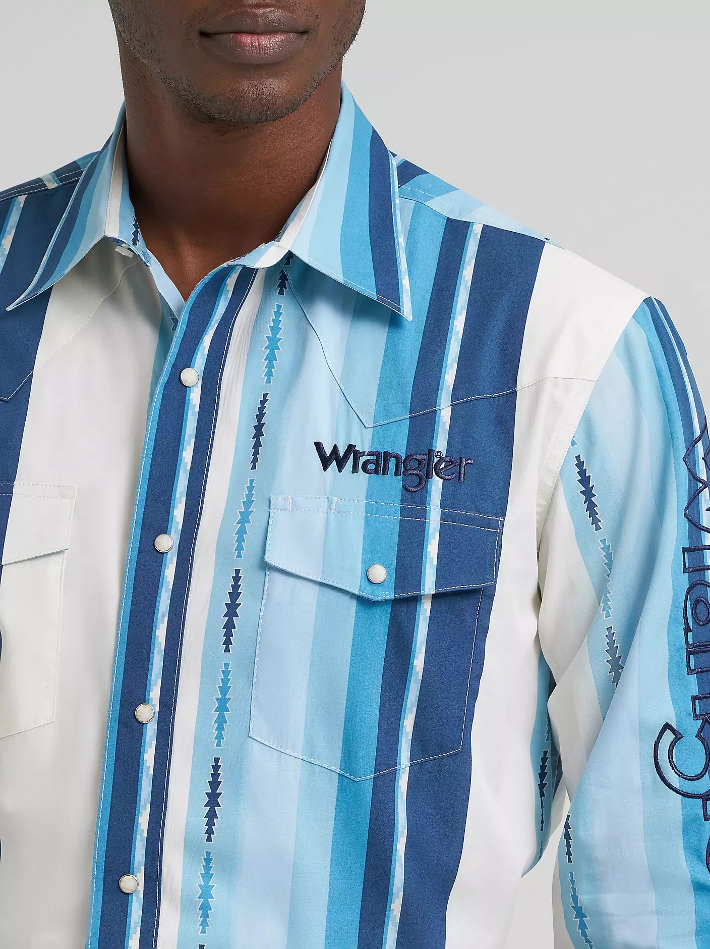 Chemise rayée à manches longues avec logo Wrangler® pour homme