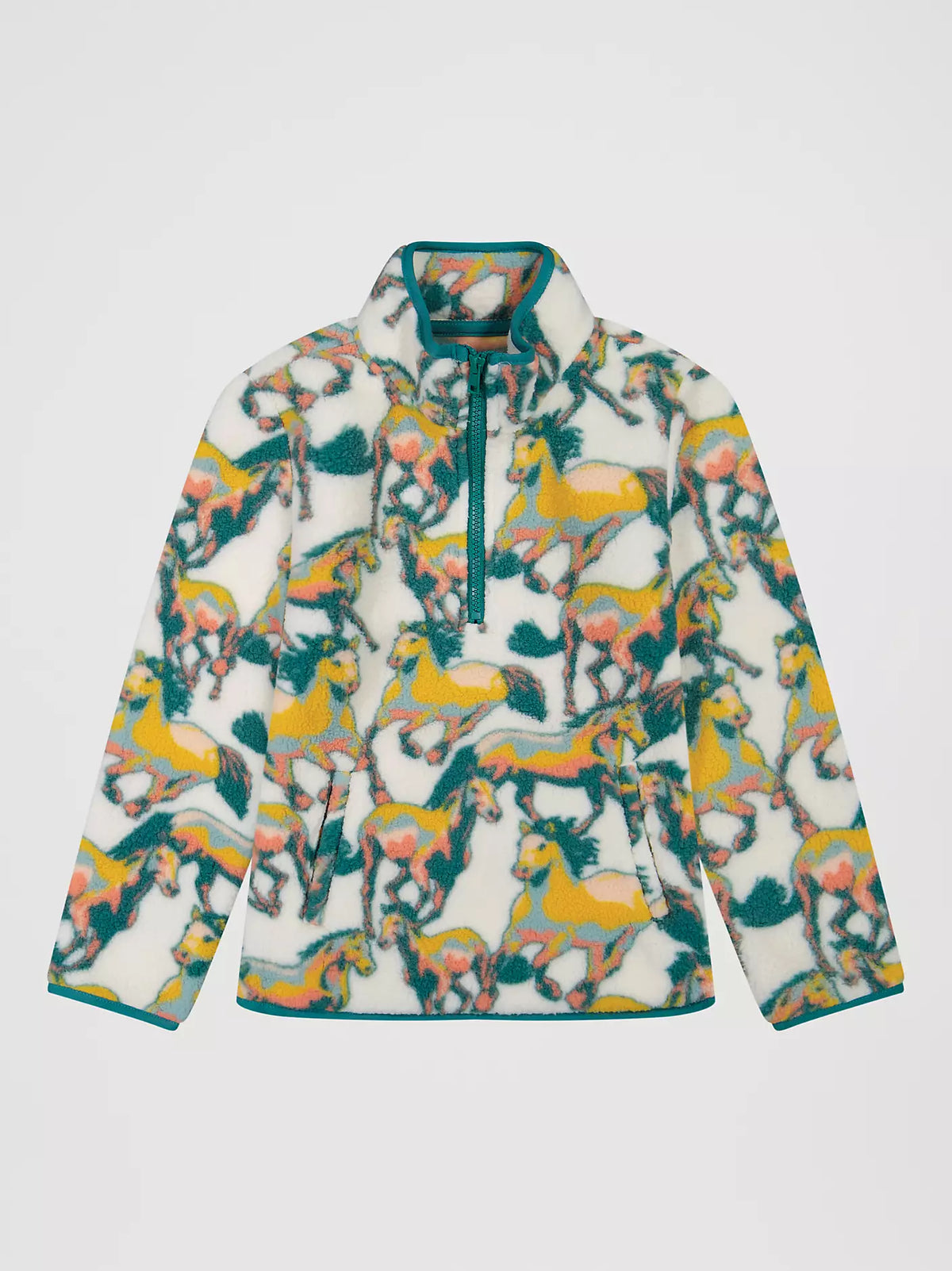 Girl's Printed Quarter-Zip Fleece Pullover