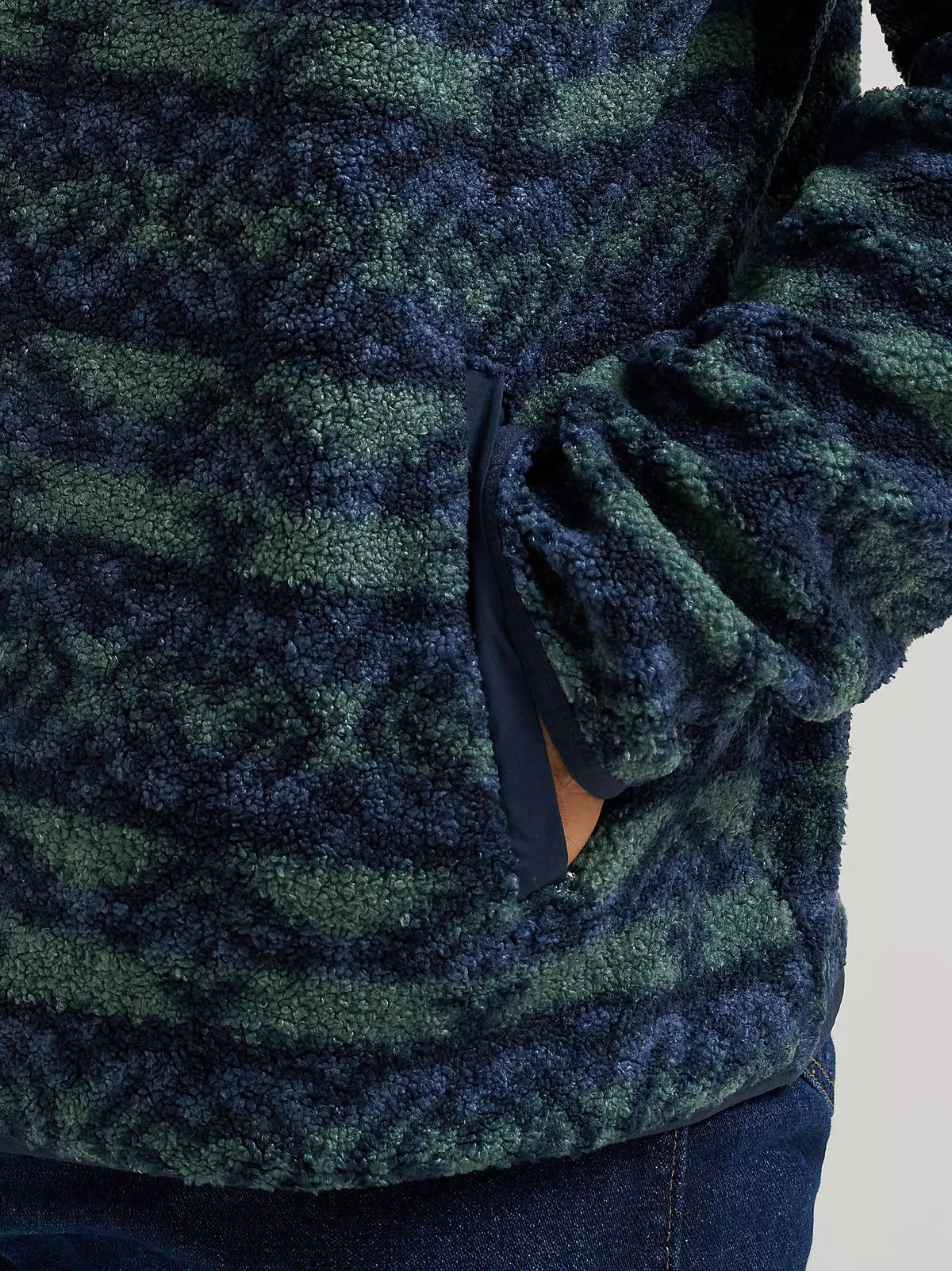 Veste pour homme en ripstop avec empiècement en sherpa et fermeture éclair à l’avant « Hay Away »