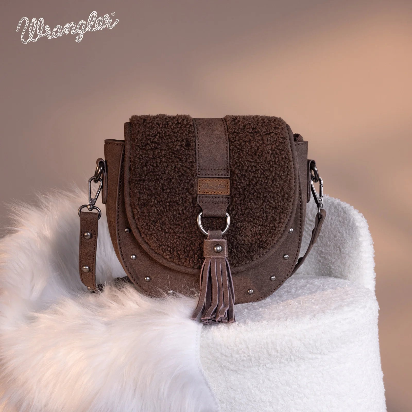 Sac à bandoulière Wrangler Sherpa Tote - Café