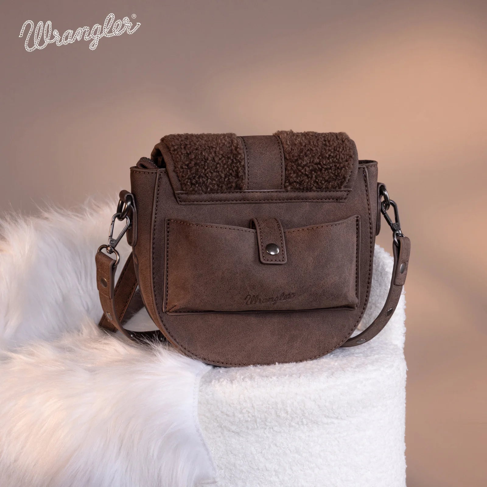 Sac à bandoulière Wrangler Sherpa Tote - Café