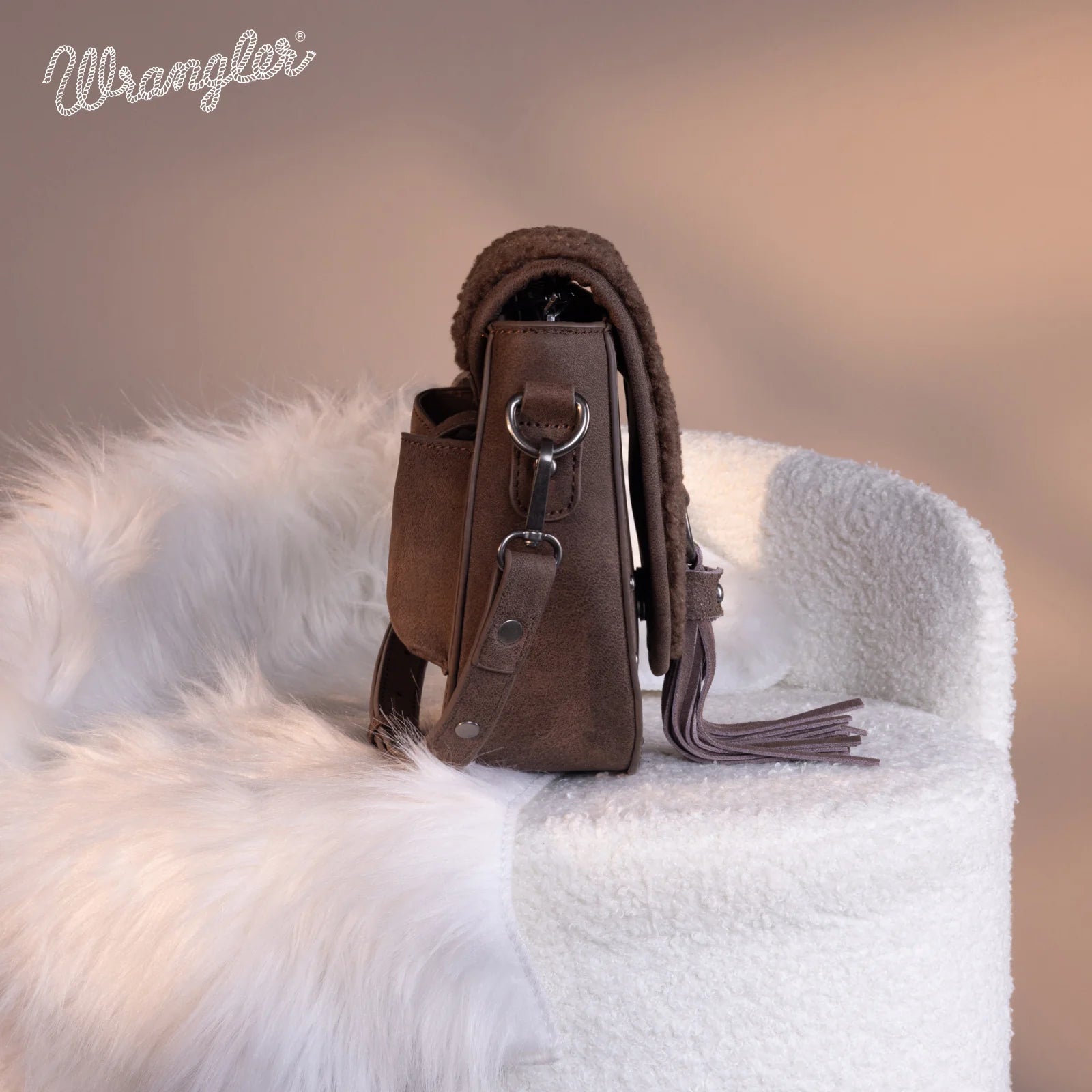 Sac à bandoulière Wrangler Sherpa Tote - Café