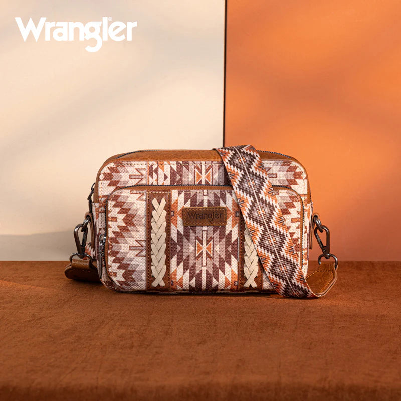 Sac à main Wrangler à imprimé double face, motif sud-ouest, avec compartiment portefeuille - BR