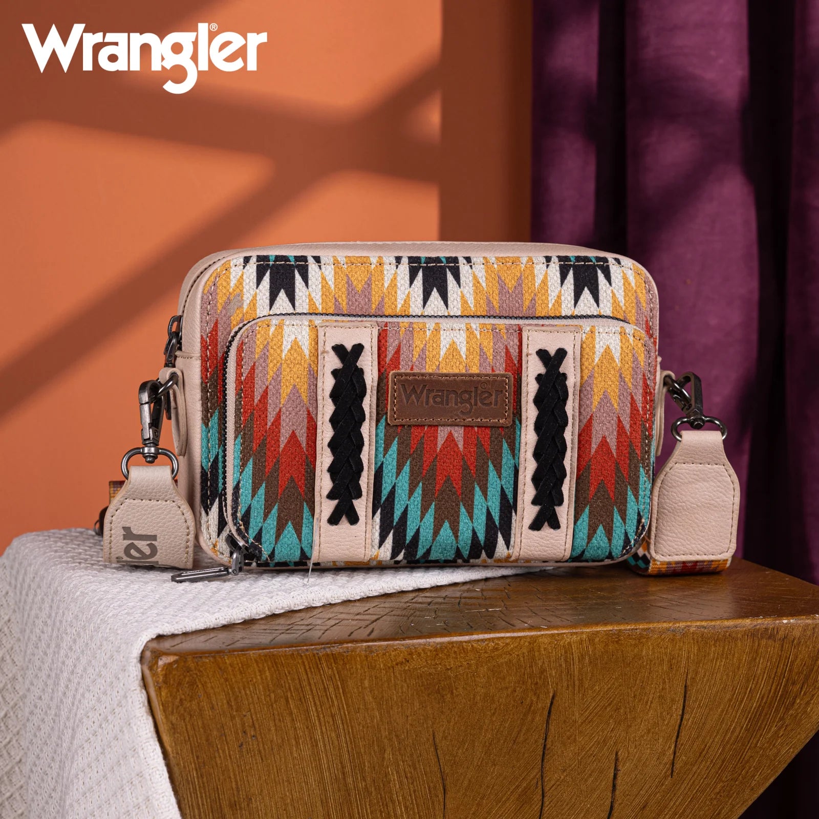 Wrangler Southwestern Pattern Crossbody Purse With Wallet Compartment