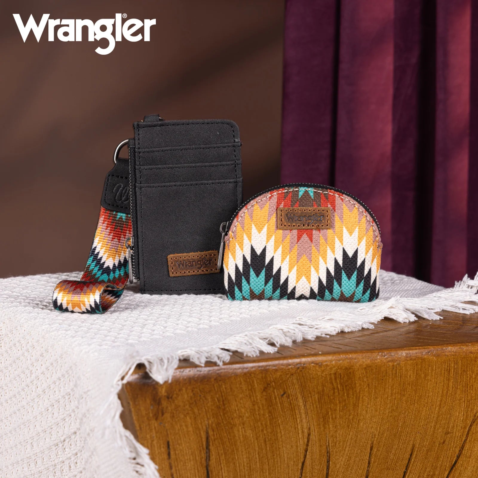Pochette double avec motif artistique Wrangler sud-ouest - Noir