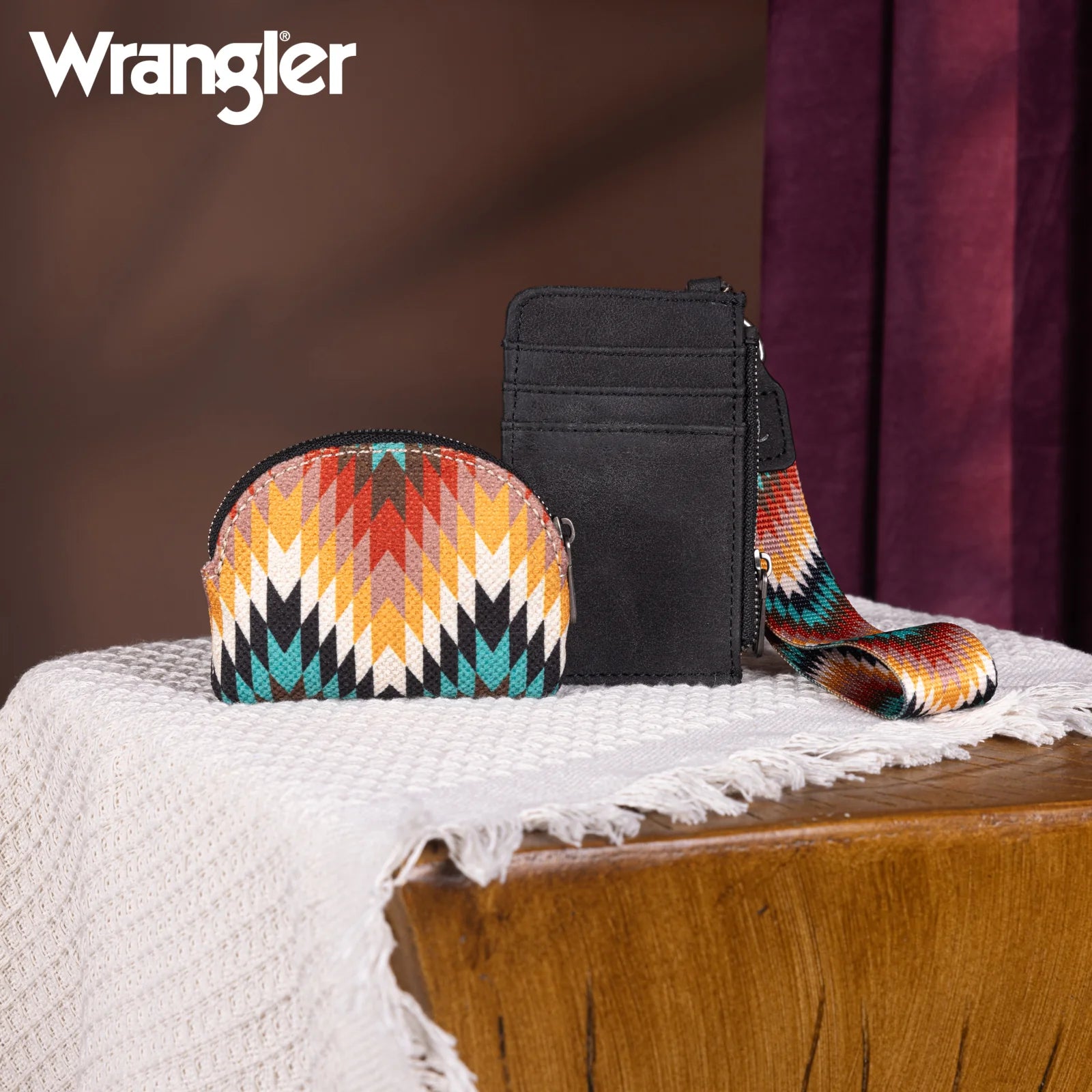 Pochette double avec motif artistique Wrangler sud-ouest - Noir