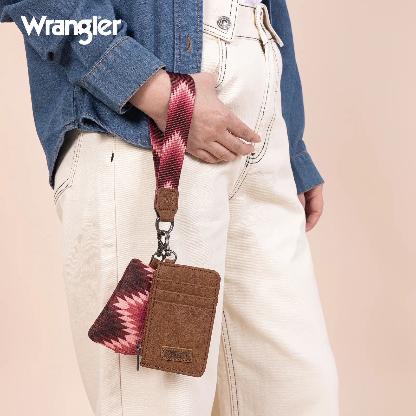Pochette double avec imprimé artistique Wrangler Southwestern - Rose foncé