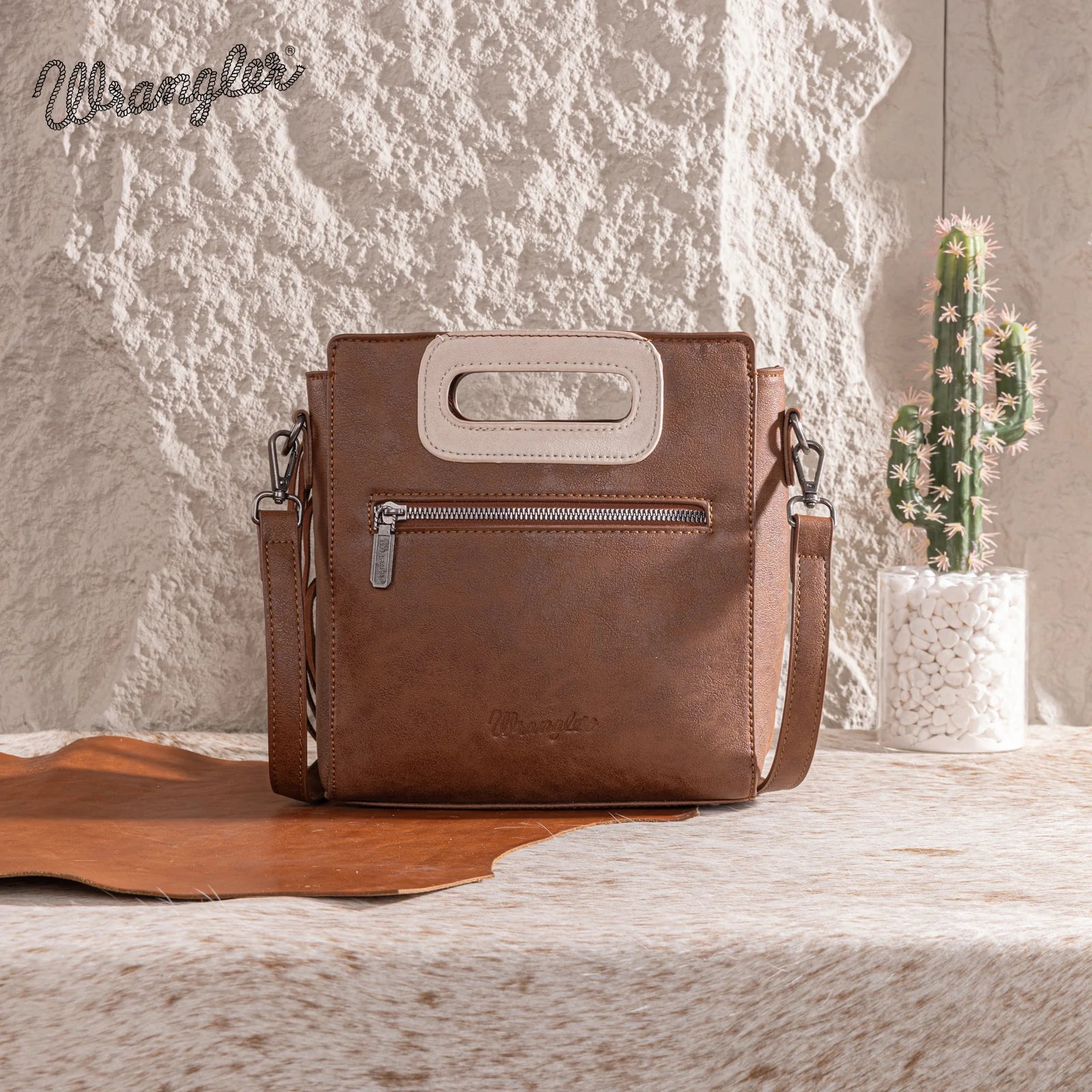 Sac cabas/sac bandoulière Wrangler à poignée supérieure et franges - CF