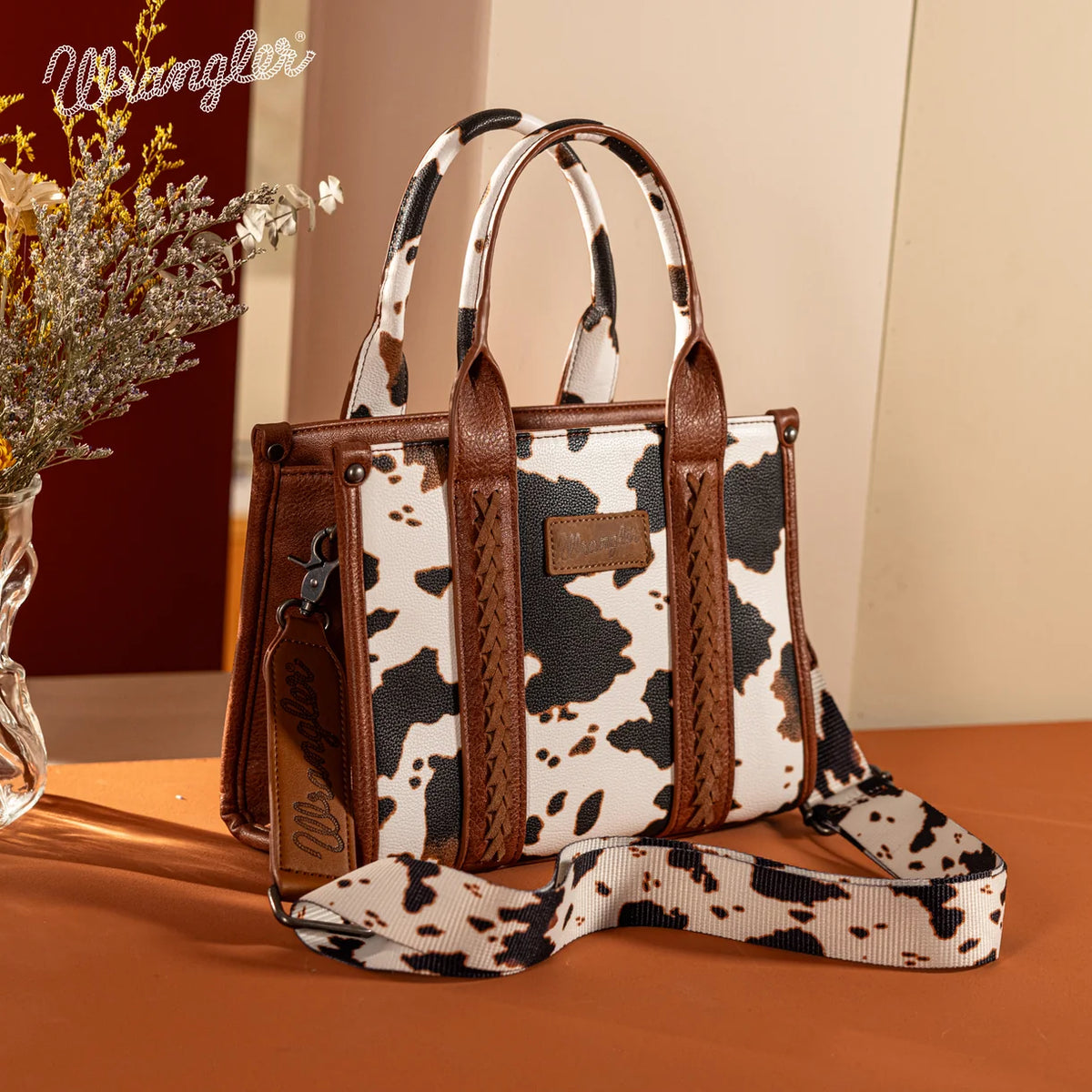 Wrangler Cow Print Tote/Crossbody