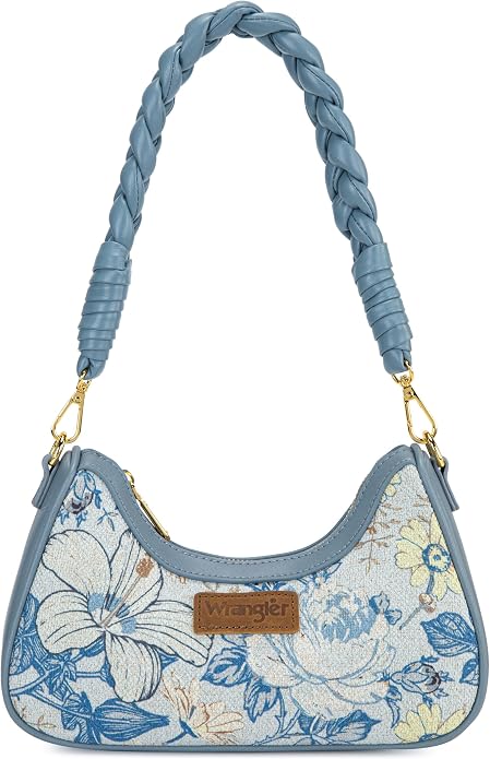 Wrangler Floral Print Braided Hobo Bag - Jean