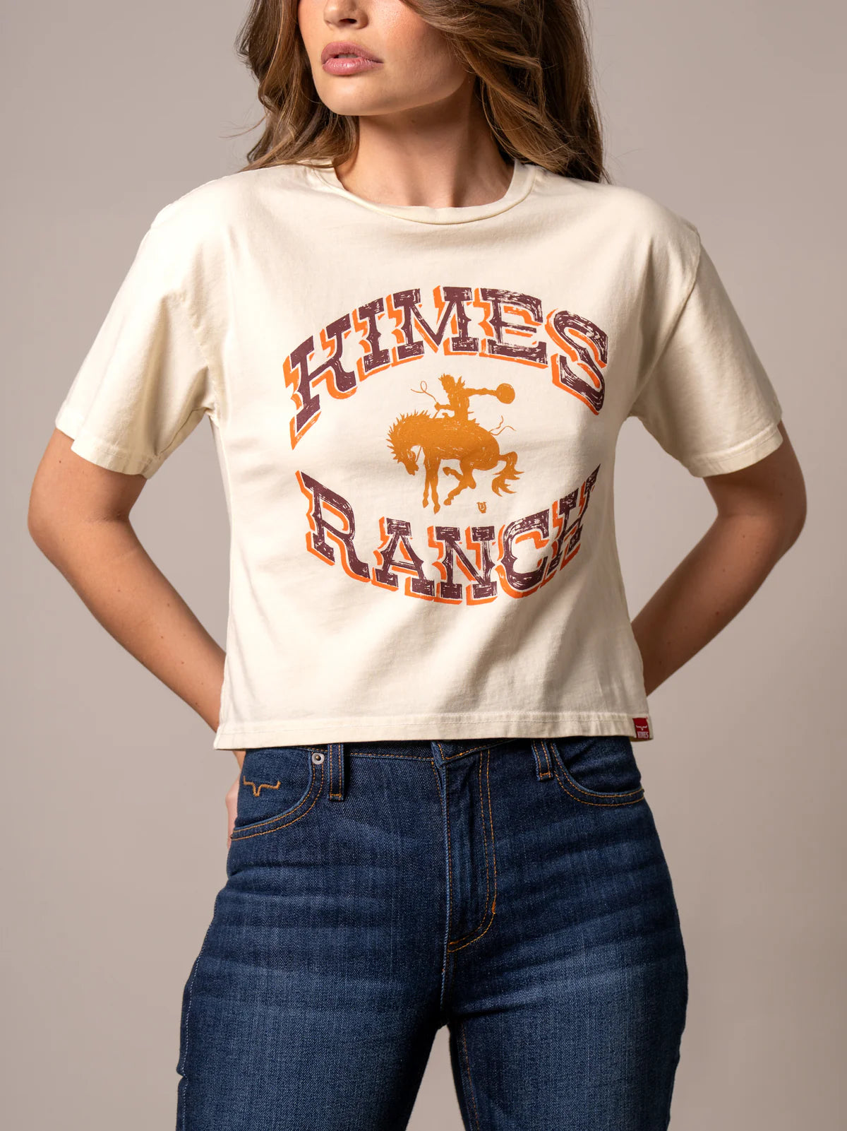 Kimes Ranch Lucky B Bucking Cropped Tee