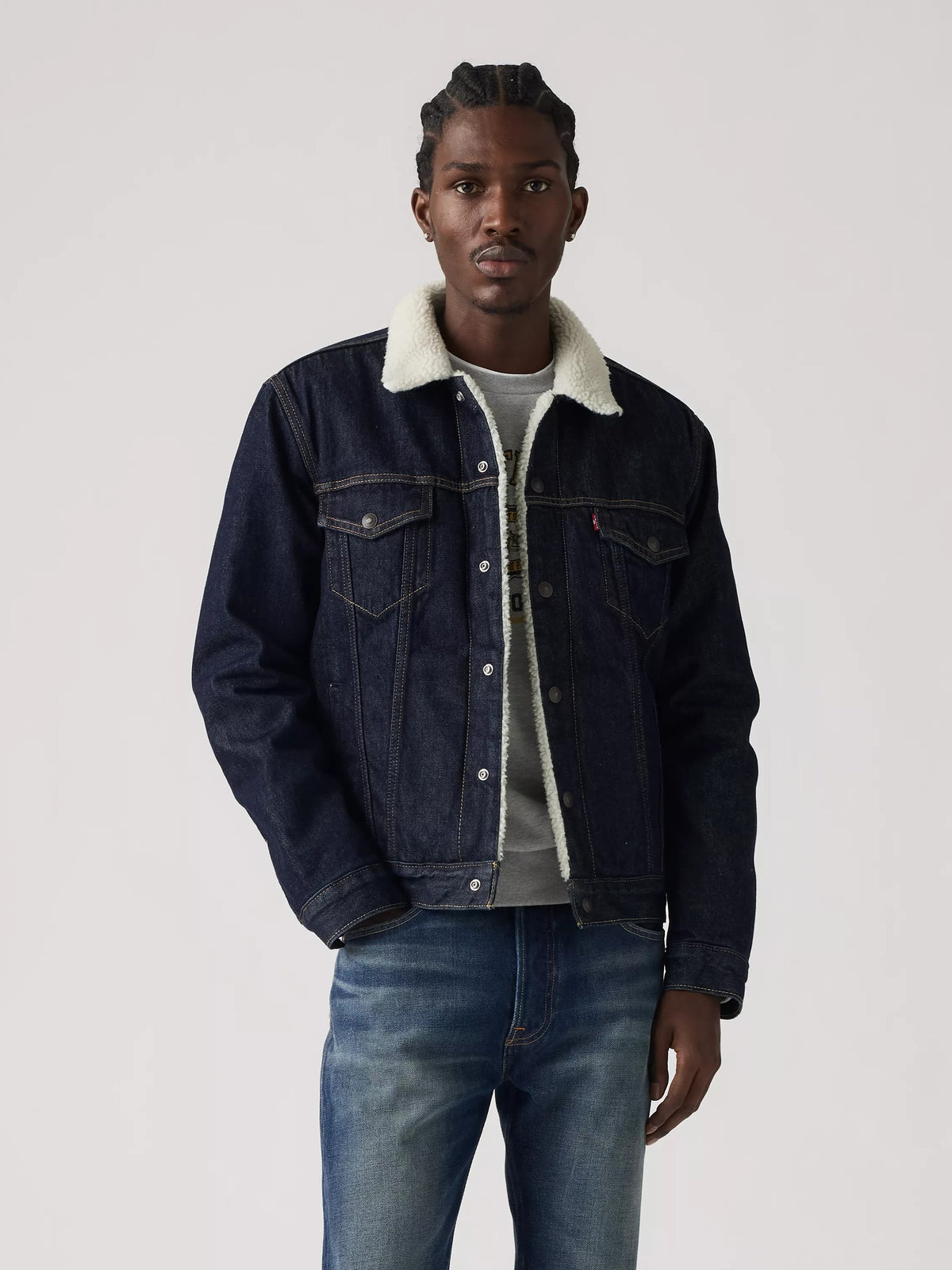 Veste Trucker Type III doublée en sherpa pour homme