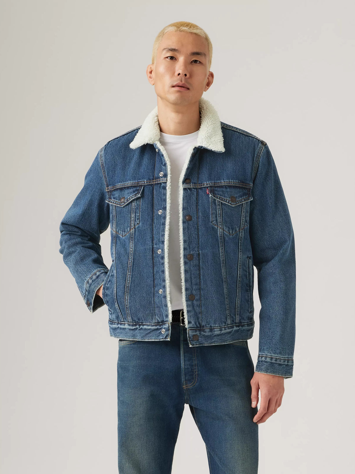 Veste Trucker Type III doublée en sherpa pour homme