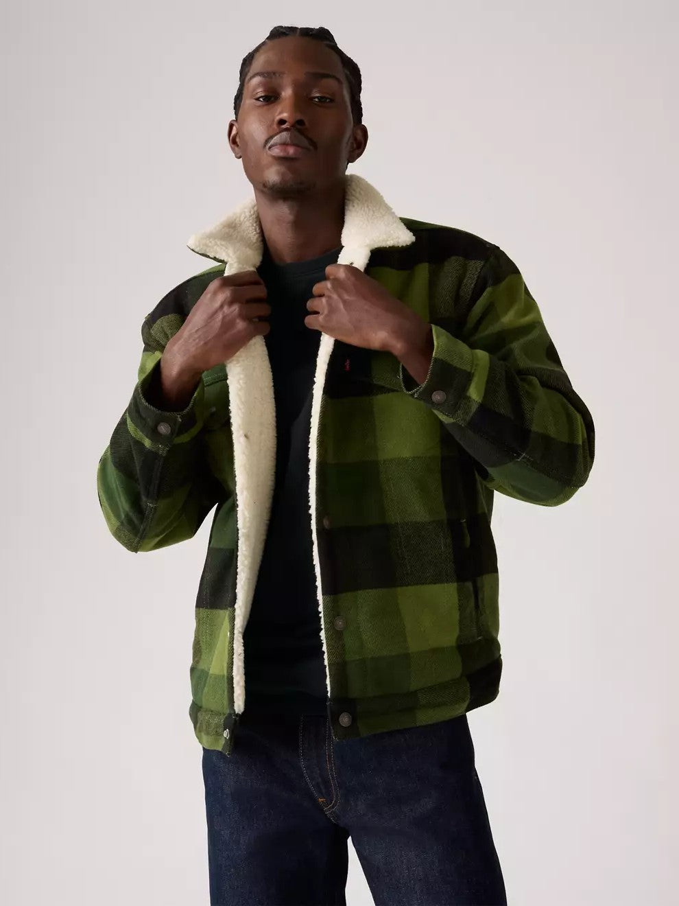 Levi's Men's Relaxed Fit Plaid Trucker Jacket