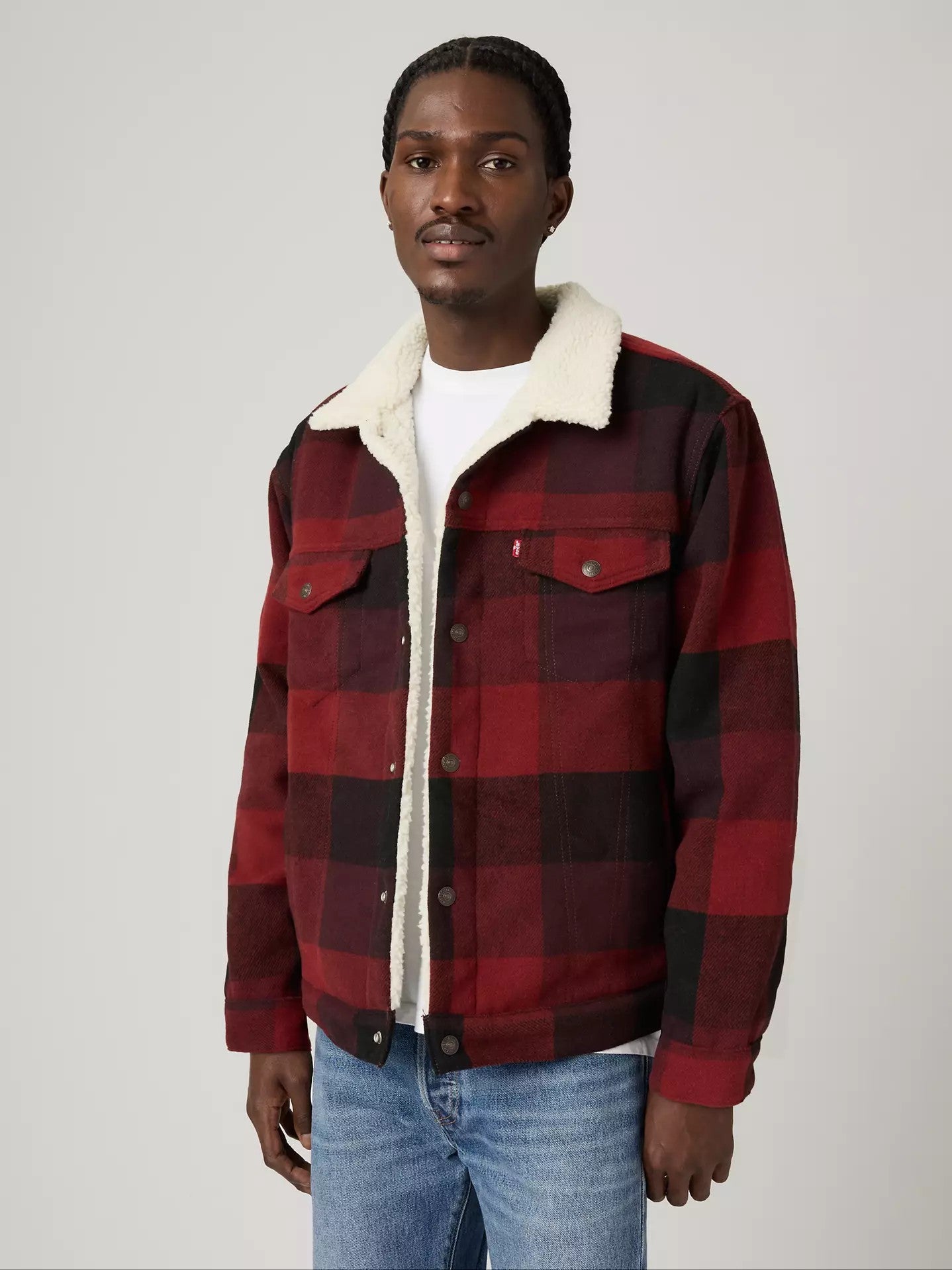 Levi's Men's Relaxed Fit Plaid Trucker Jacket