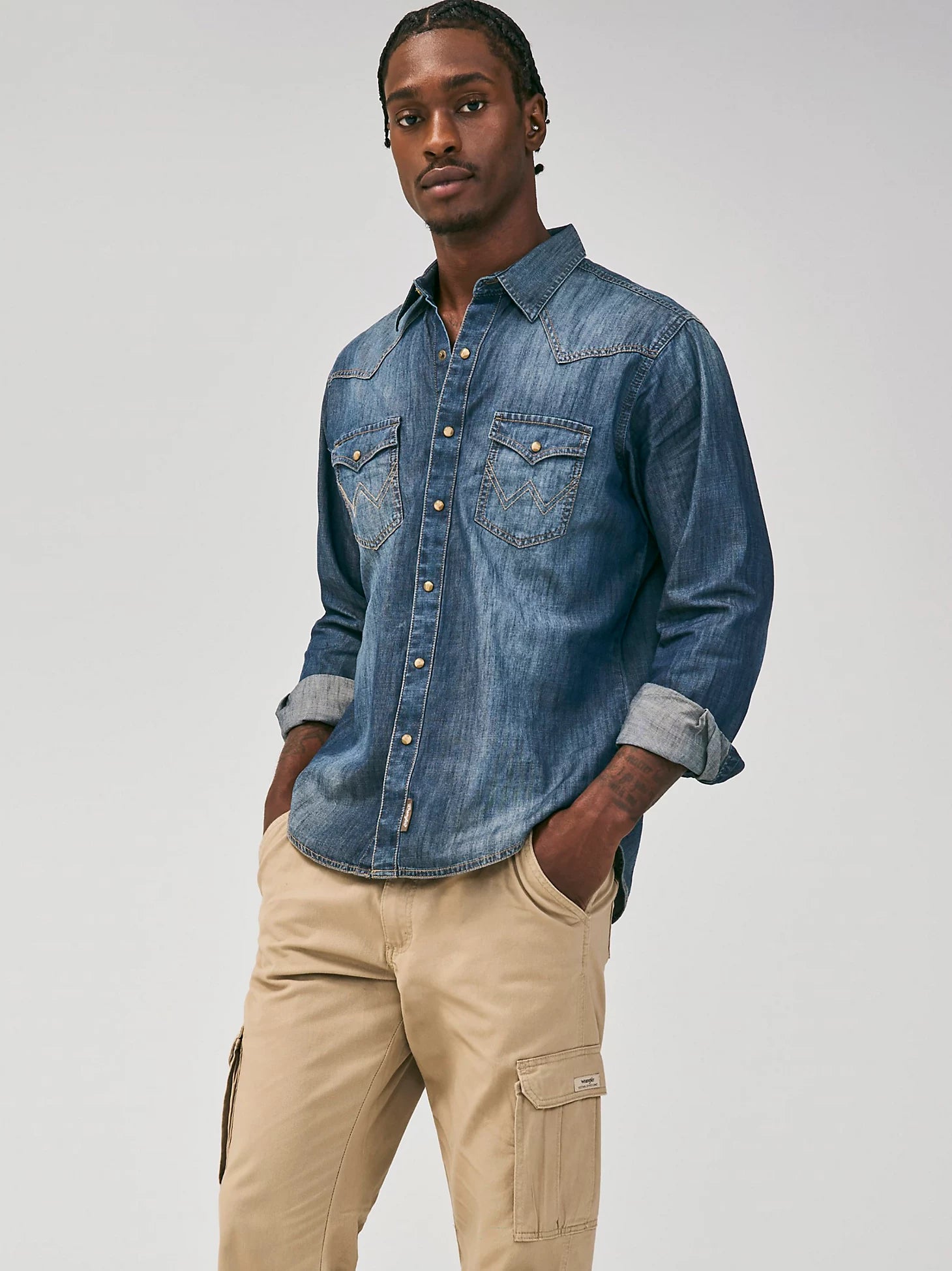 Wrangler Retro® Premium Shirt - Blue Denim