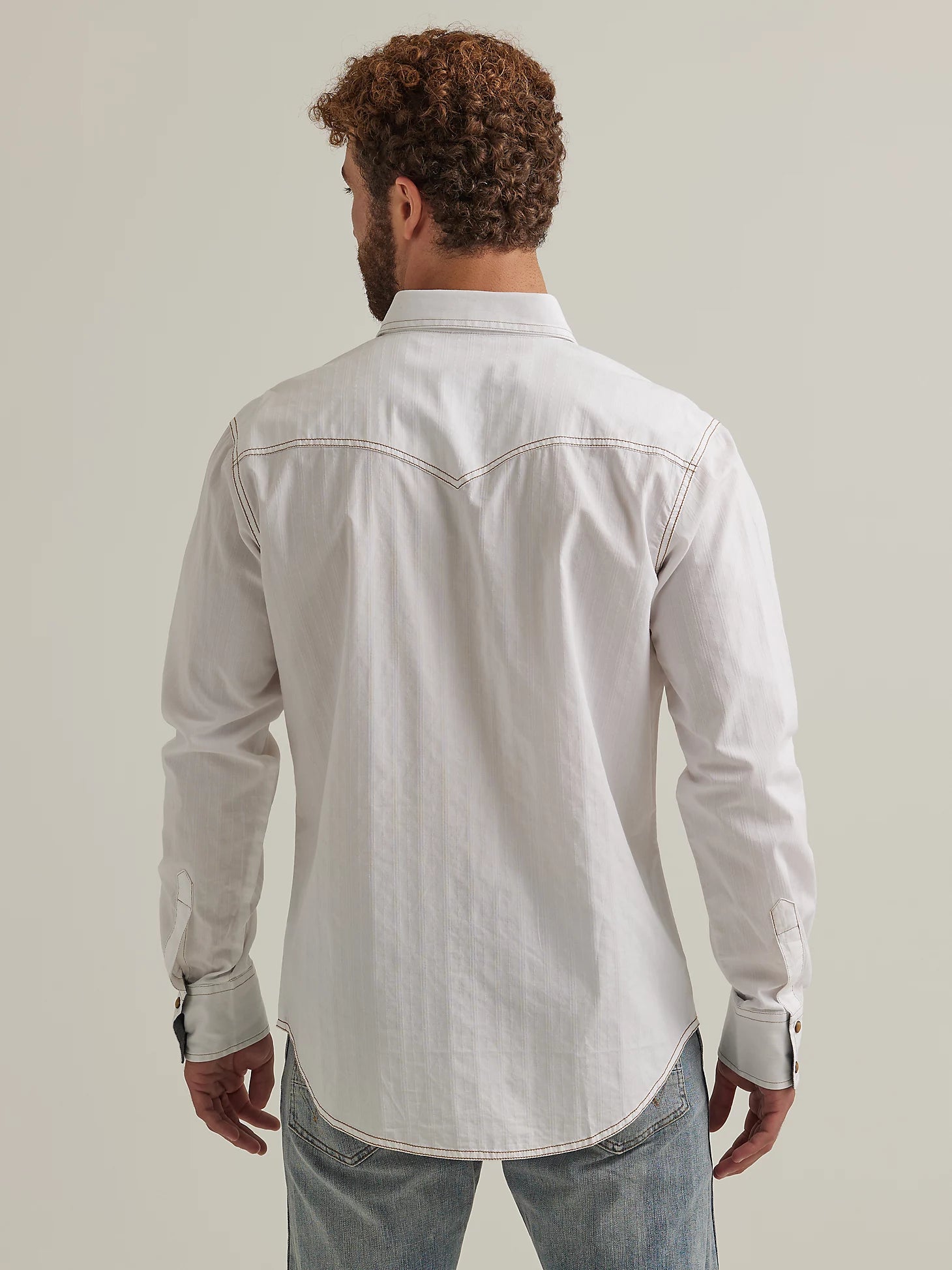 Wrangler Retro® Premium Long Sleeve Shirt - White/Grey