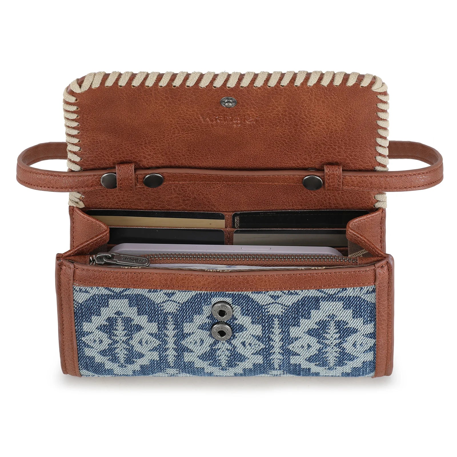 Portefeuille/sac bandoulière/pochette Wrangler motif sud-ouest - Jean