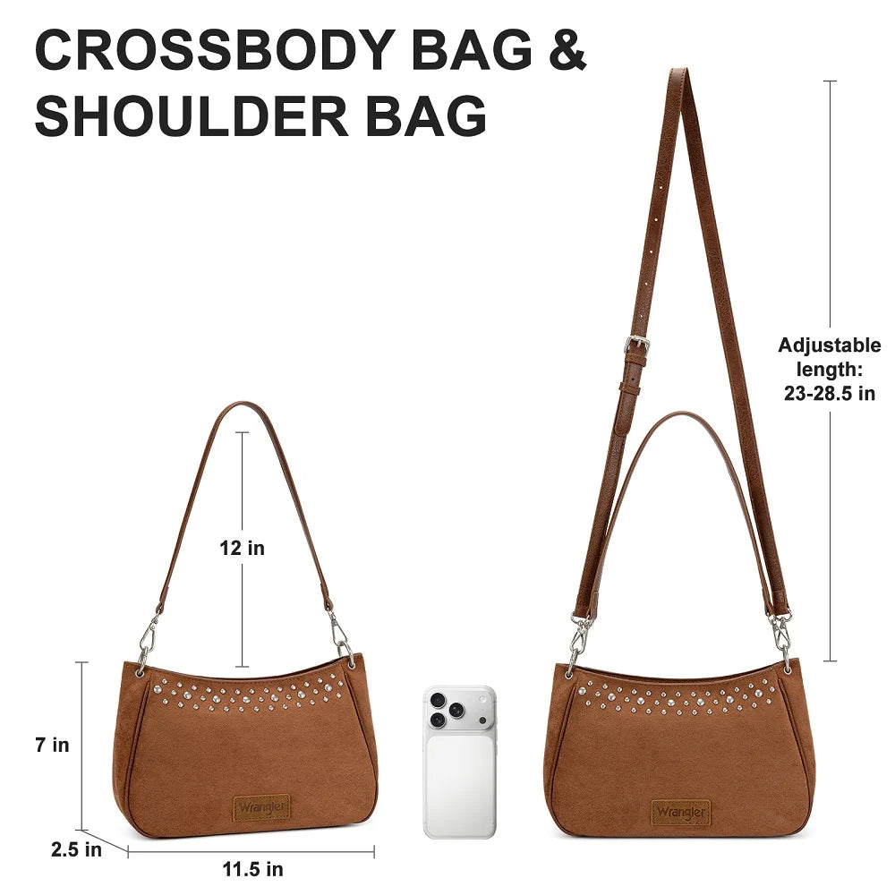 Wrangler Studded Western Shoulder Crossbody Bag