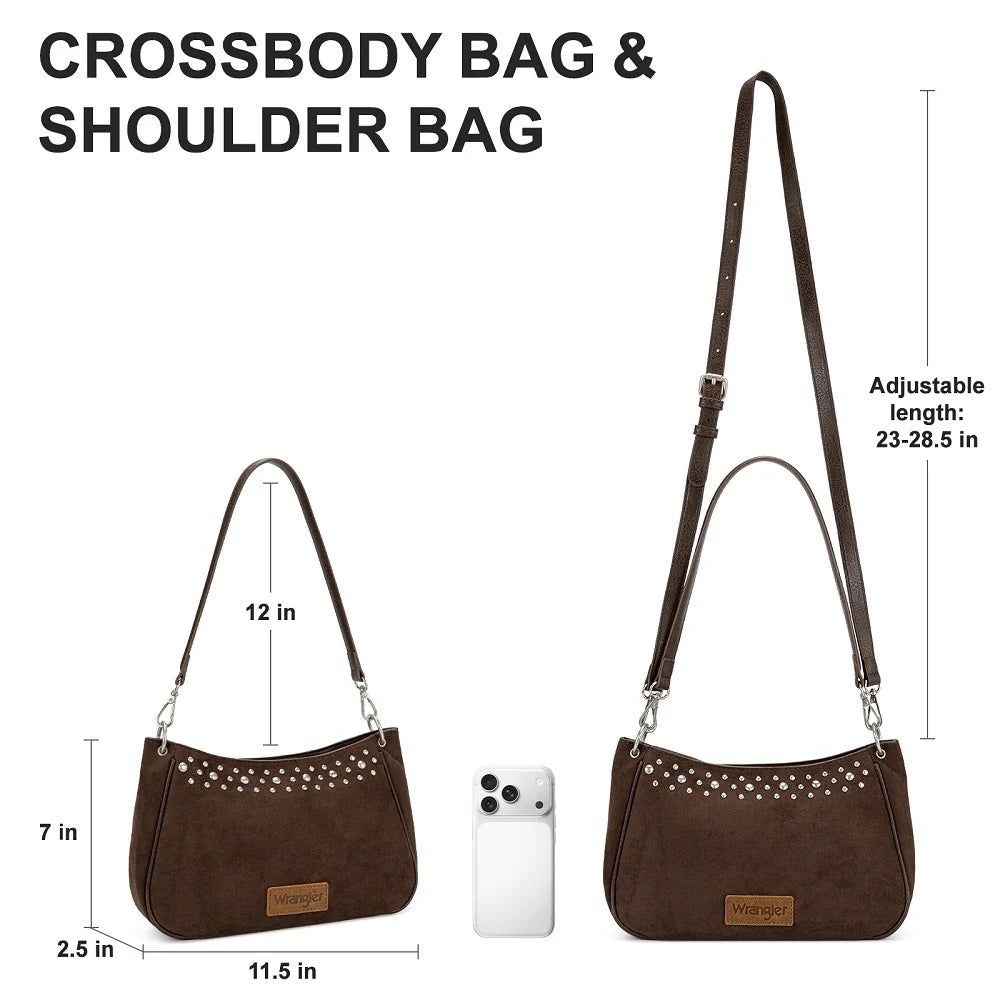 Wrangler Studded Western Shoulder Crossbody Bag