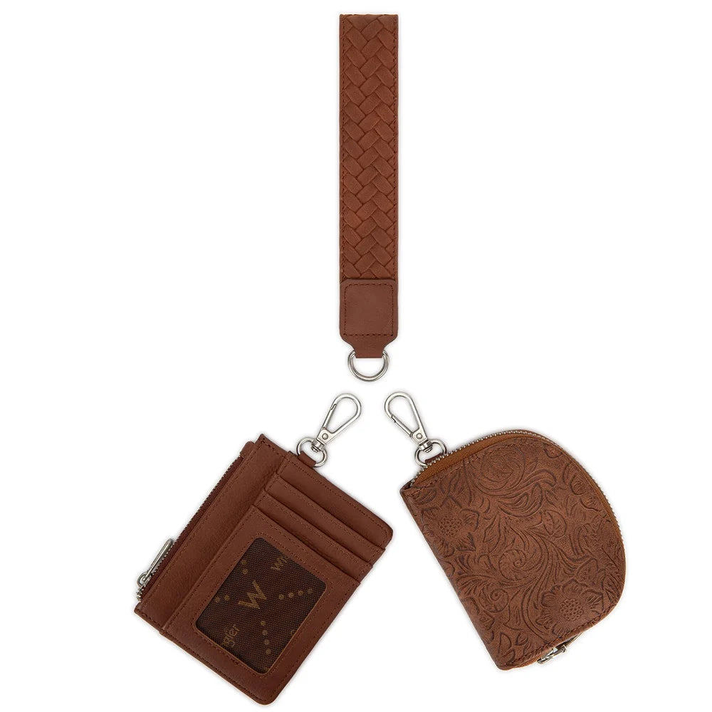Wrangler Floral Tooled 2‑Piece Wallet Set