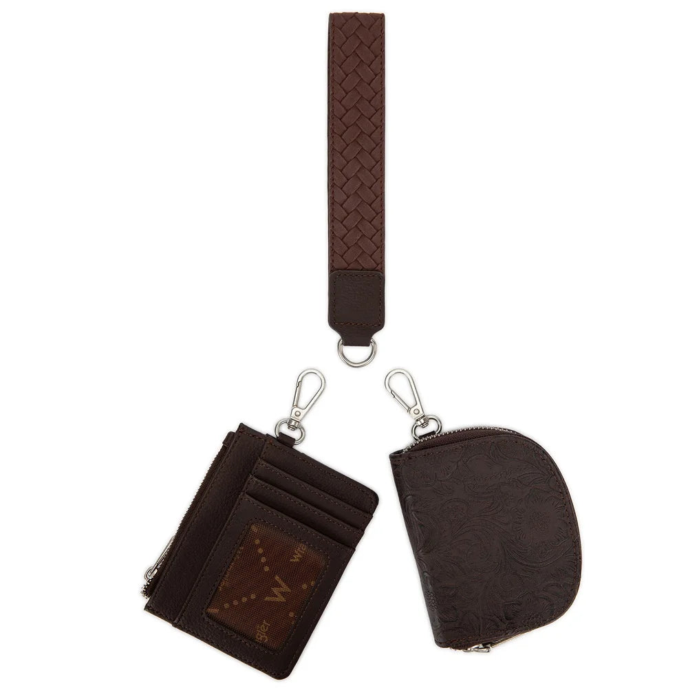 Wrangler Floral Tooled 2‑Piece Wallet Set