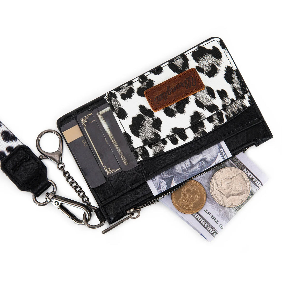 Wrangler Leopard Print Key Chain Wristlet Card Wallet