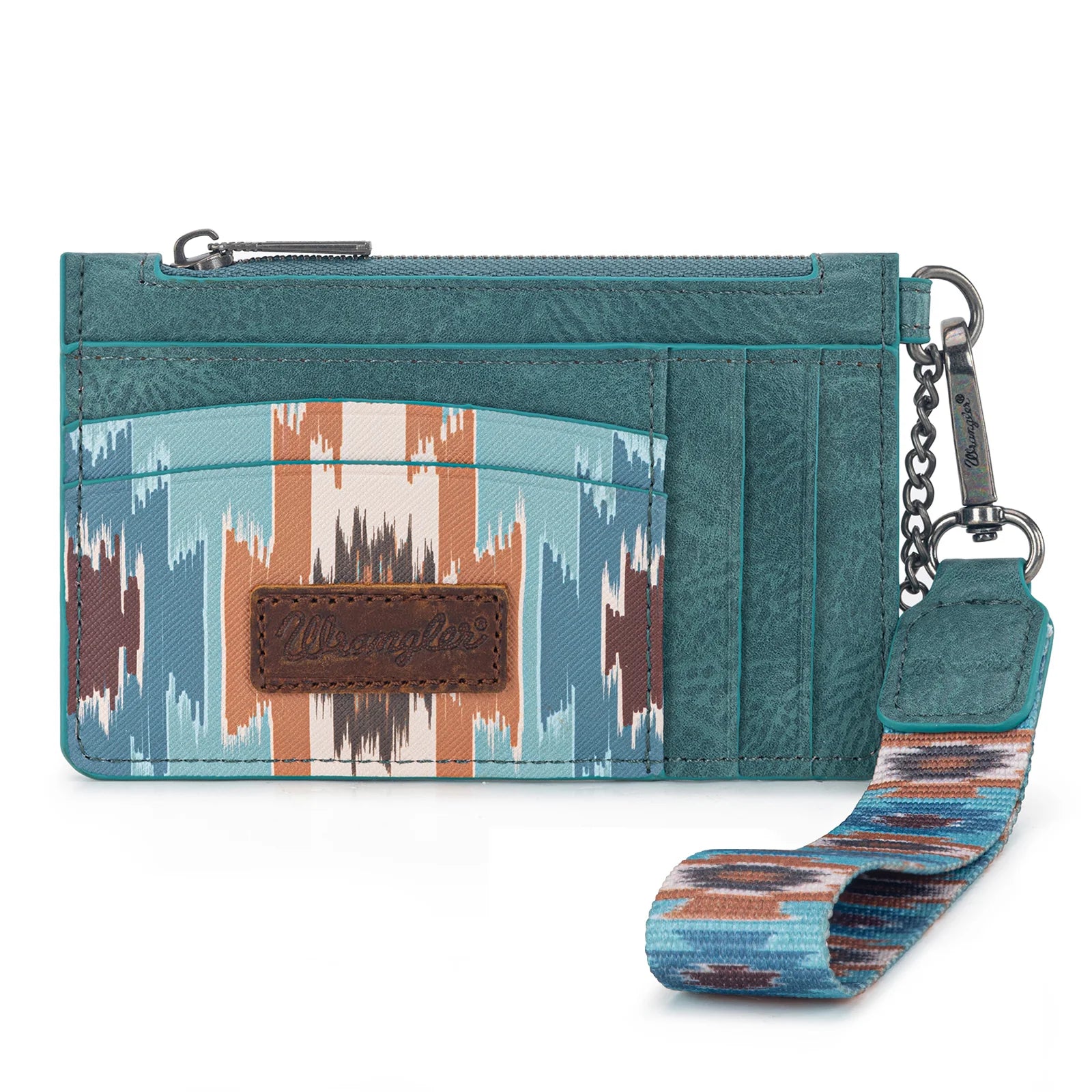 Porte-clés et porte-cartes Wrangler à motif aztèque - Turquoise