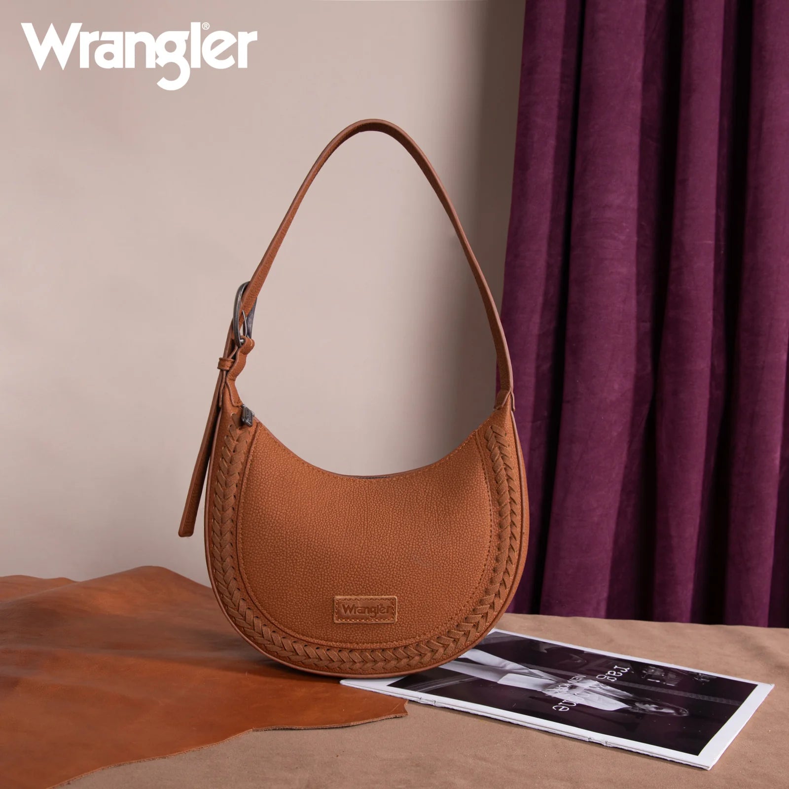 Sac bandoulière Wrangler Whipstitch Crescent - Marron