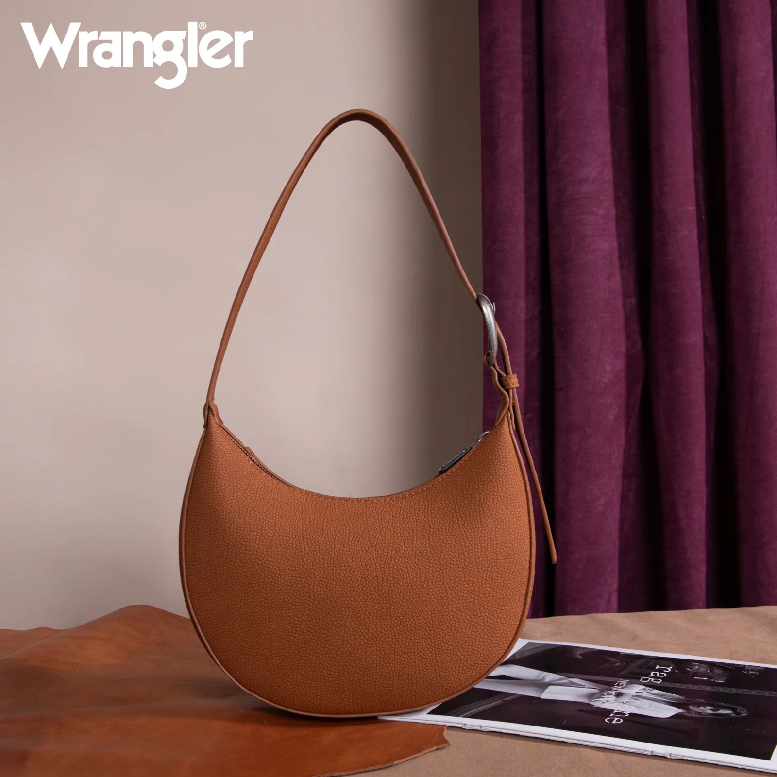 Sac bandoulière Wrangler Whipstitch Crescent - Marron