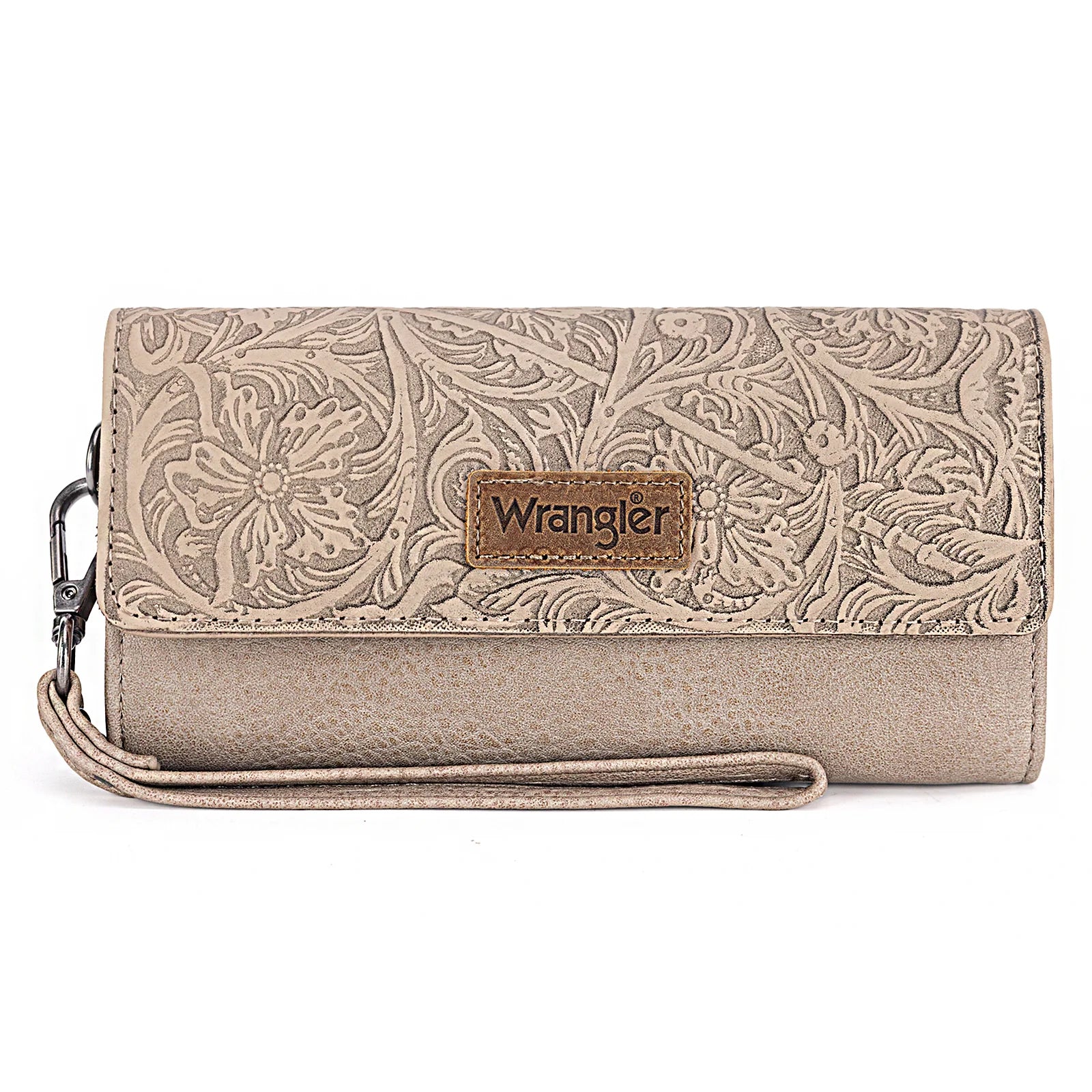 Portefeuille/bracelet RFID à trois volets Wrangler Western Floral - Tan