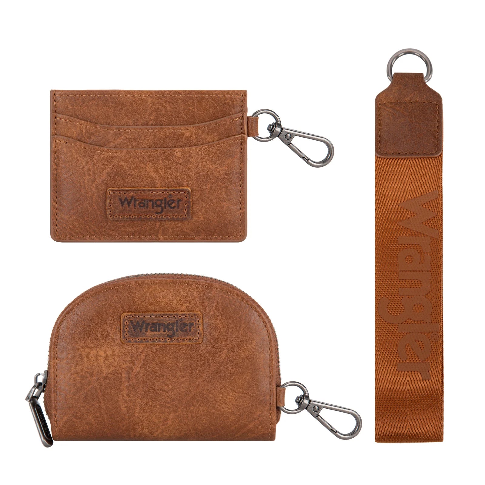Portefeuille Wrangler à double pochette et porte-cartes de crédit - Marron