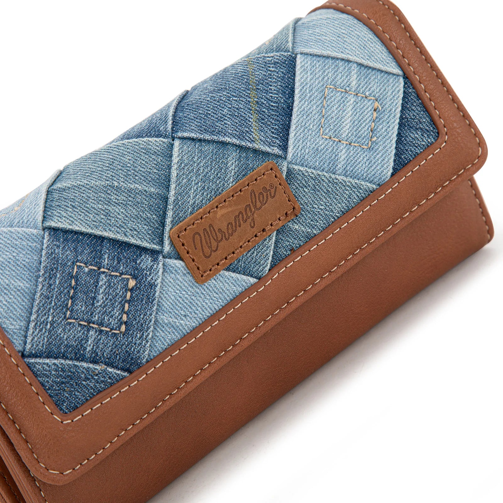 Wrangler Denim Woven Tri-Fold Wristlet/Wallet - Jean