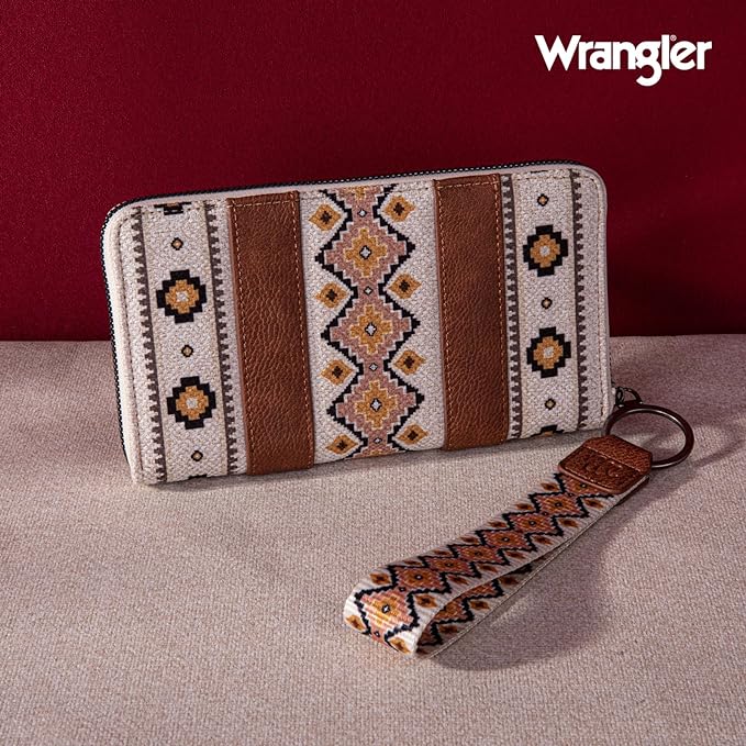 Wrangler Southwestern Art Print Wallet Coffee