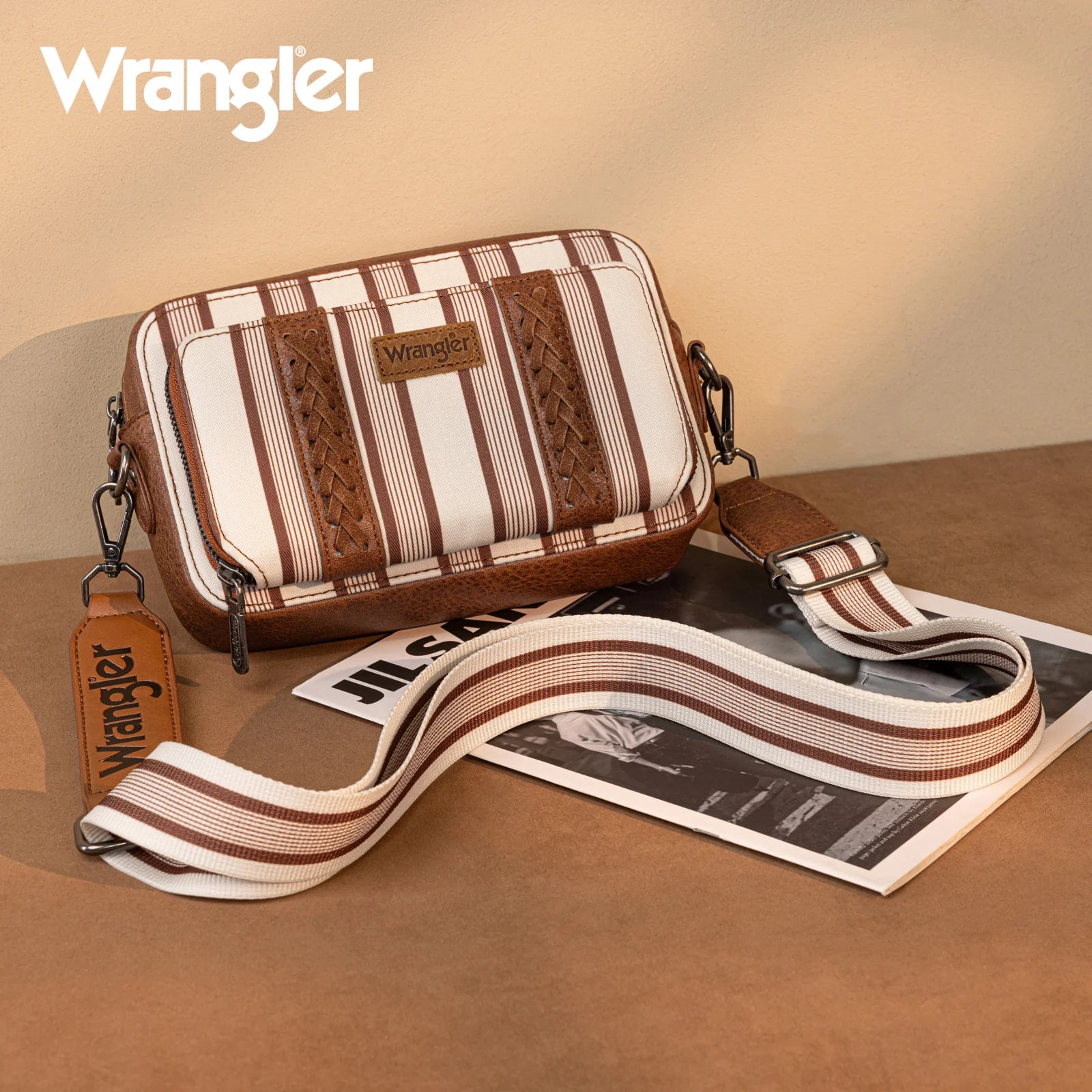 Sac à bandoulière Wrangler à rayures et imprimé avec compartiment portefeuille - BR