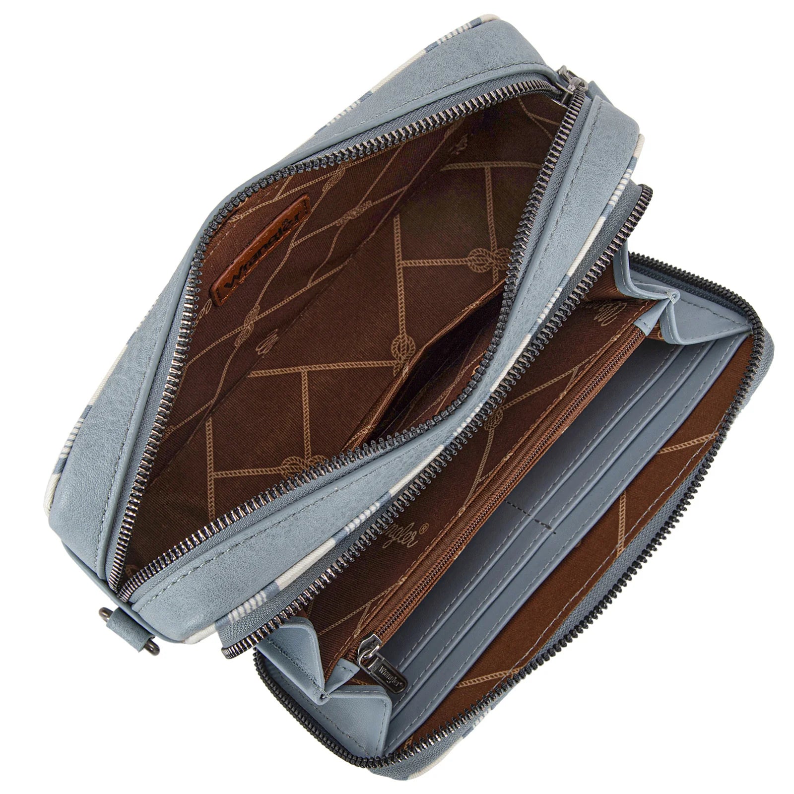 Sac à bandoulière Wrangler à rayures et imprimé avec compartiment portefeuille - Jean
