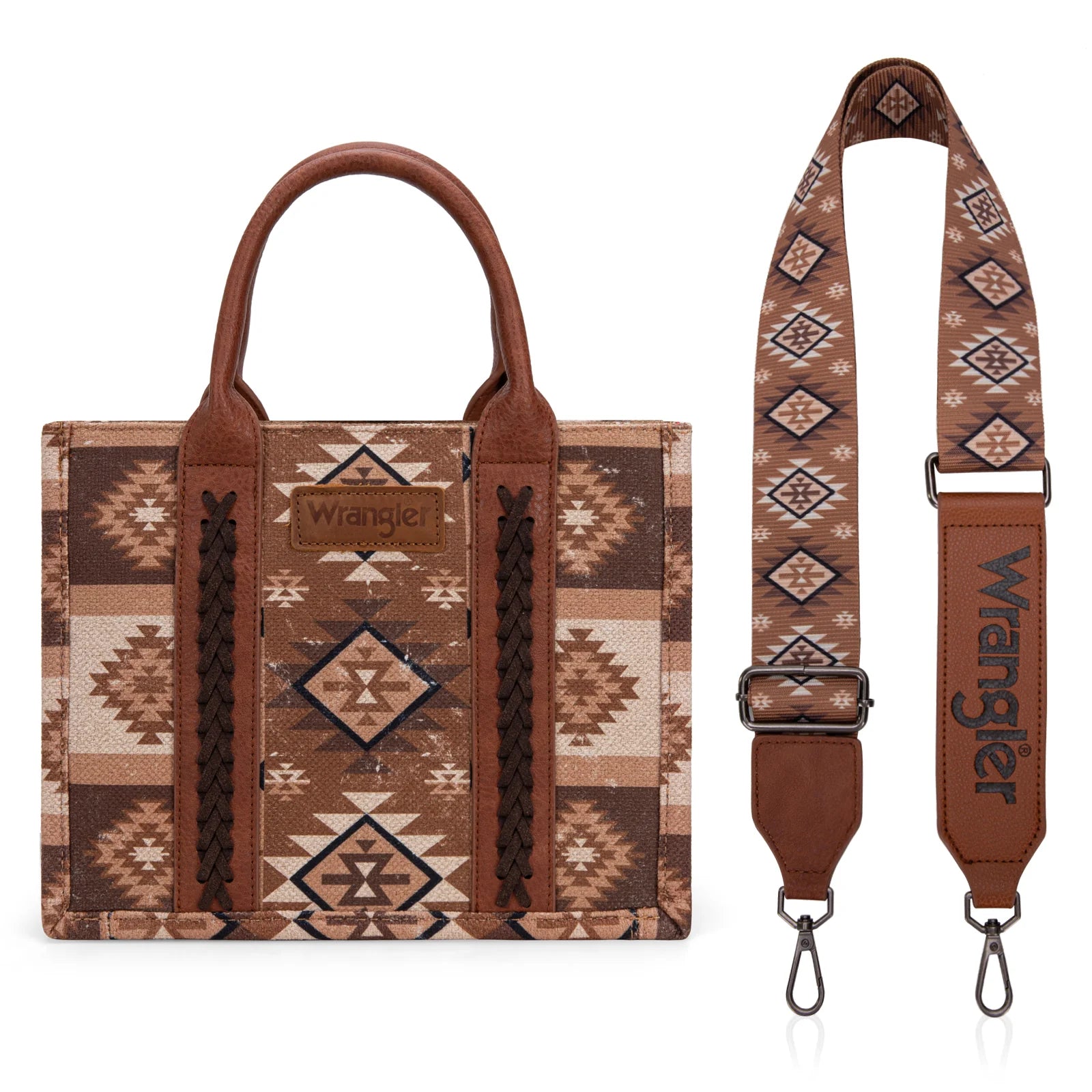Wrangler Aztec Pattern Dual Sided Print -Tote/Crossbody