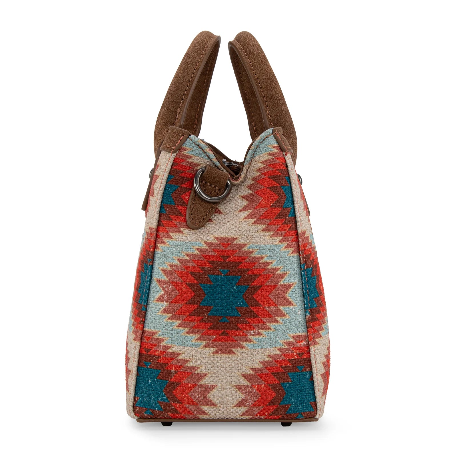 Wrangler Aztec Distressed Print Dual Sided Print Mini Tote/Crossbody - Red