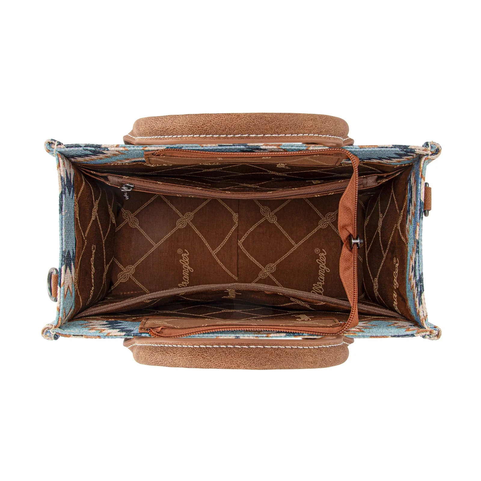 Sac cabas/sac à bandoulière Wrangler Aztec à motif double face et effet vieilli - Jean