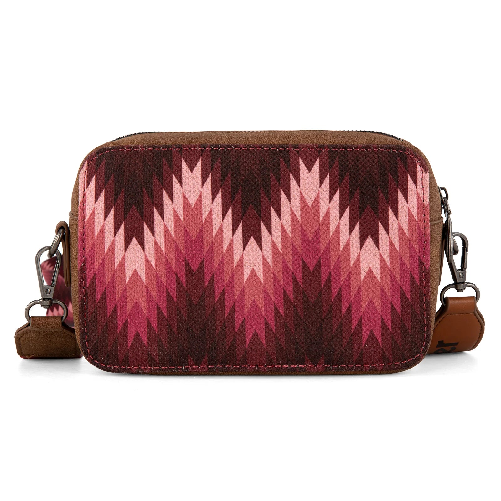 Sac à main Wrangler à bandoulière double face avec compartiment portefeuille et motif sud-ouest - Rose foncé